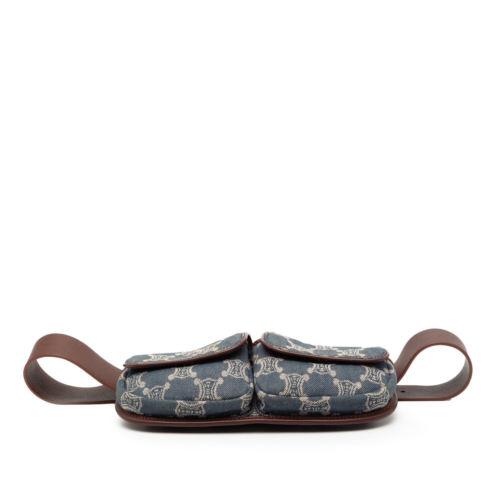 Celine Macadam Denim Double Pocket Belt Bag