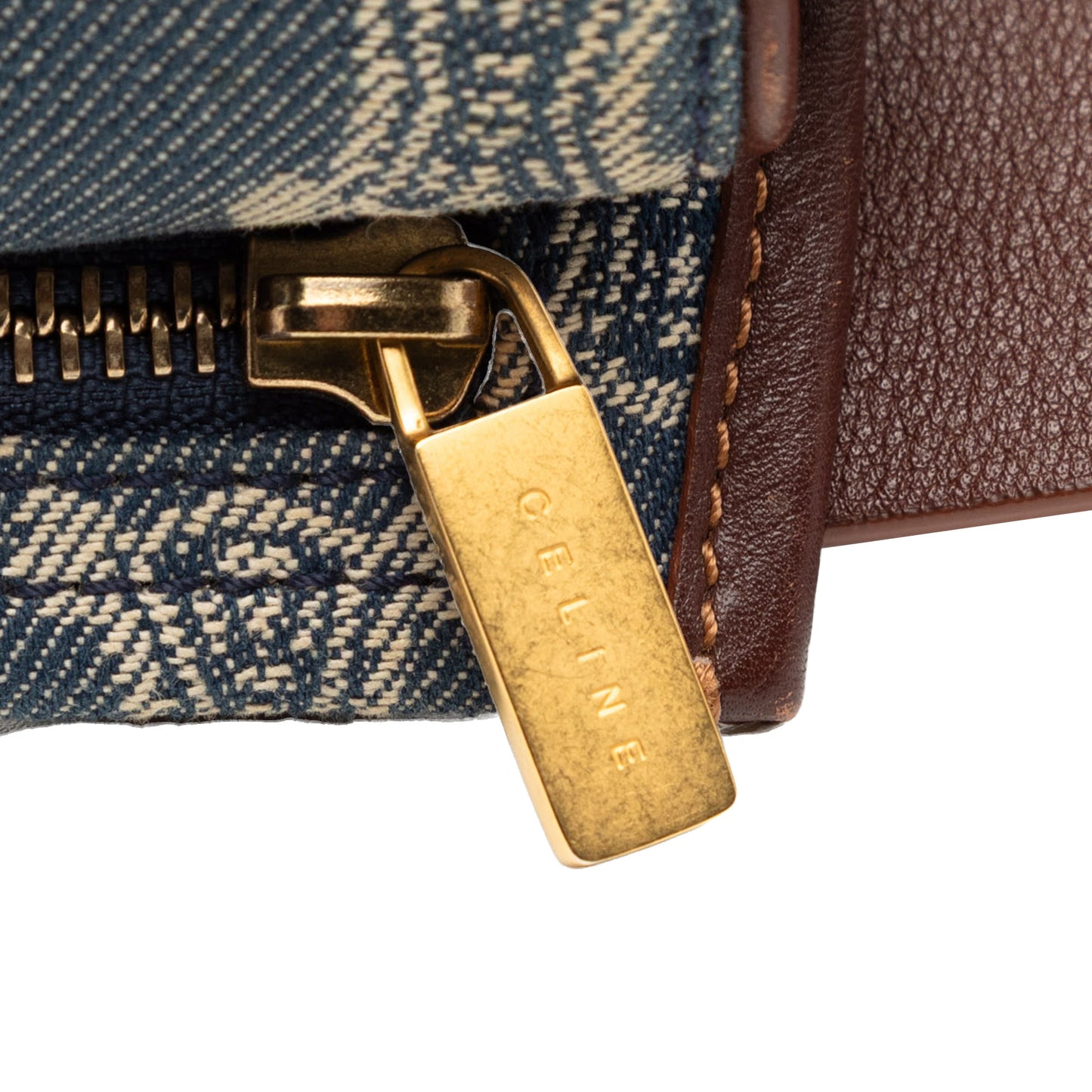 Celine Macadam Denim Double Pocket Belt Bag