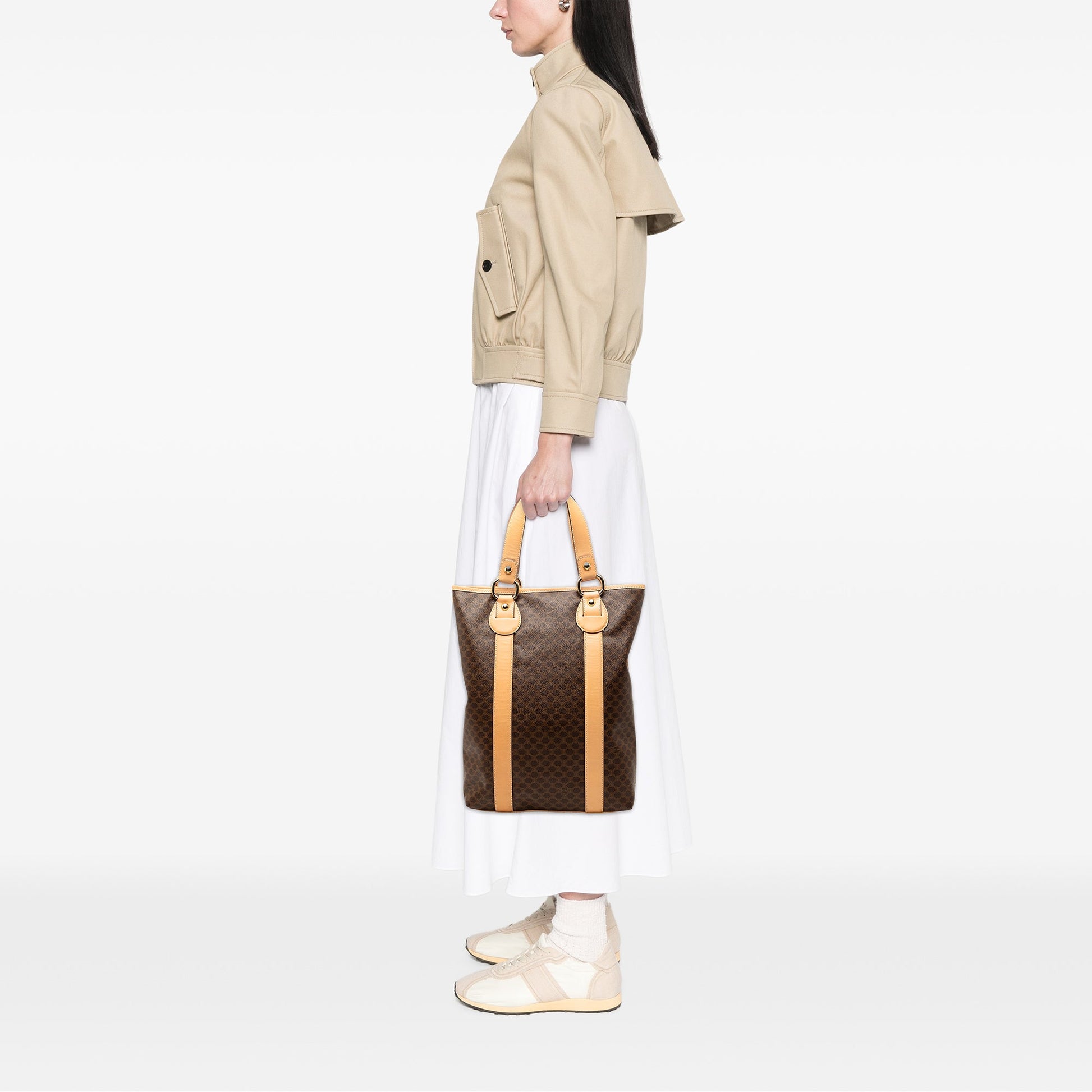 Celine Macadam Coated Canvas Vertical Tote