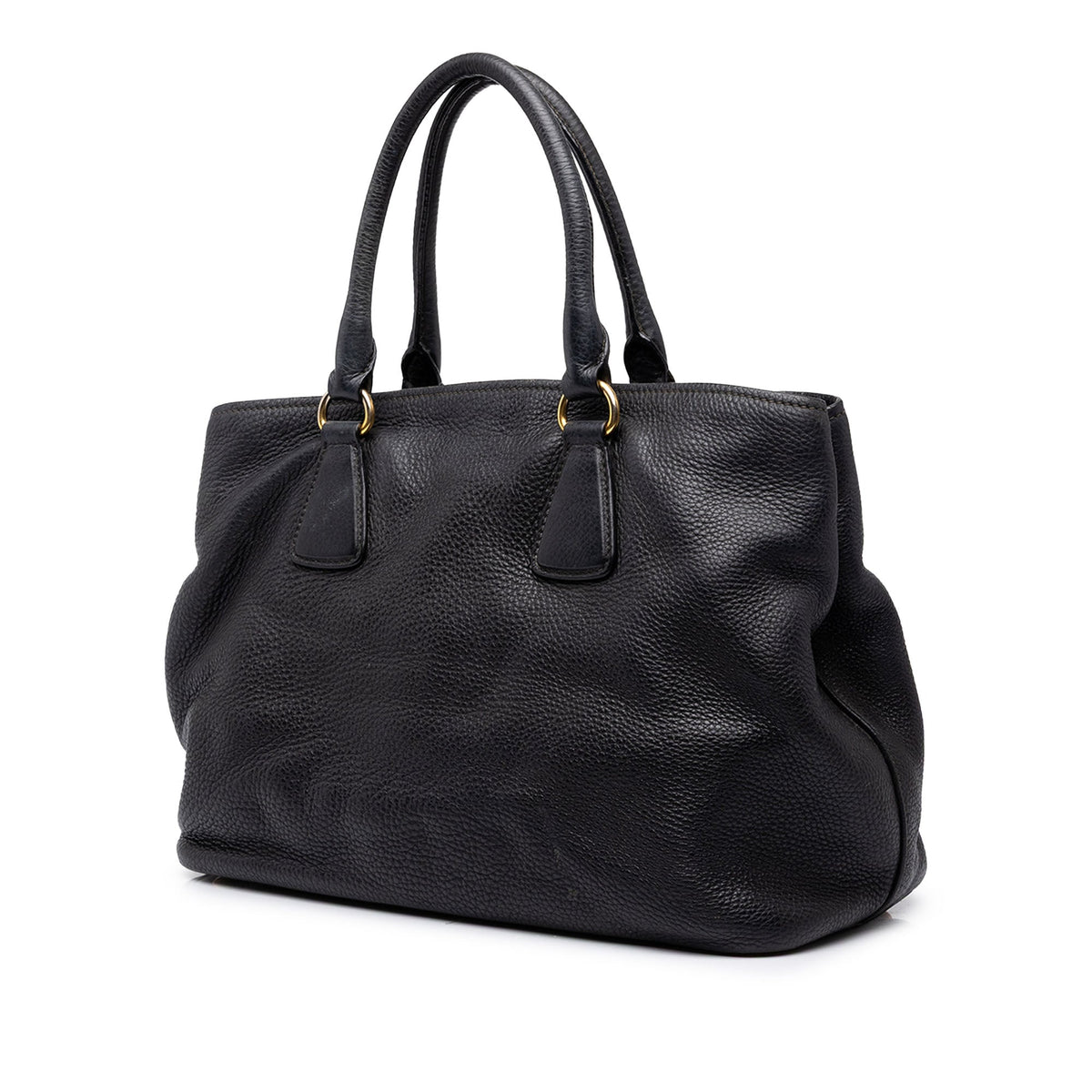 Prada Vitello Daino Open Convertible Tote — Black