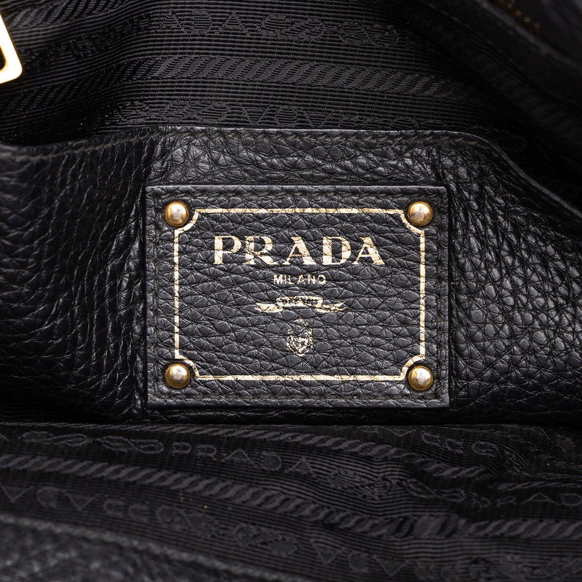 Prada Vitello Daino Open Convertible Tote — Black