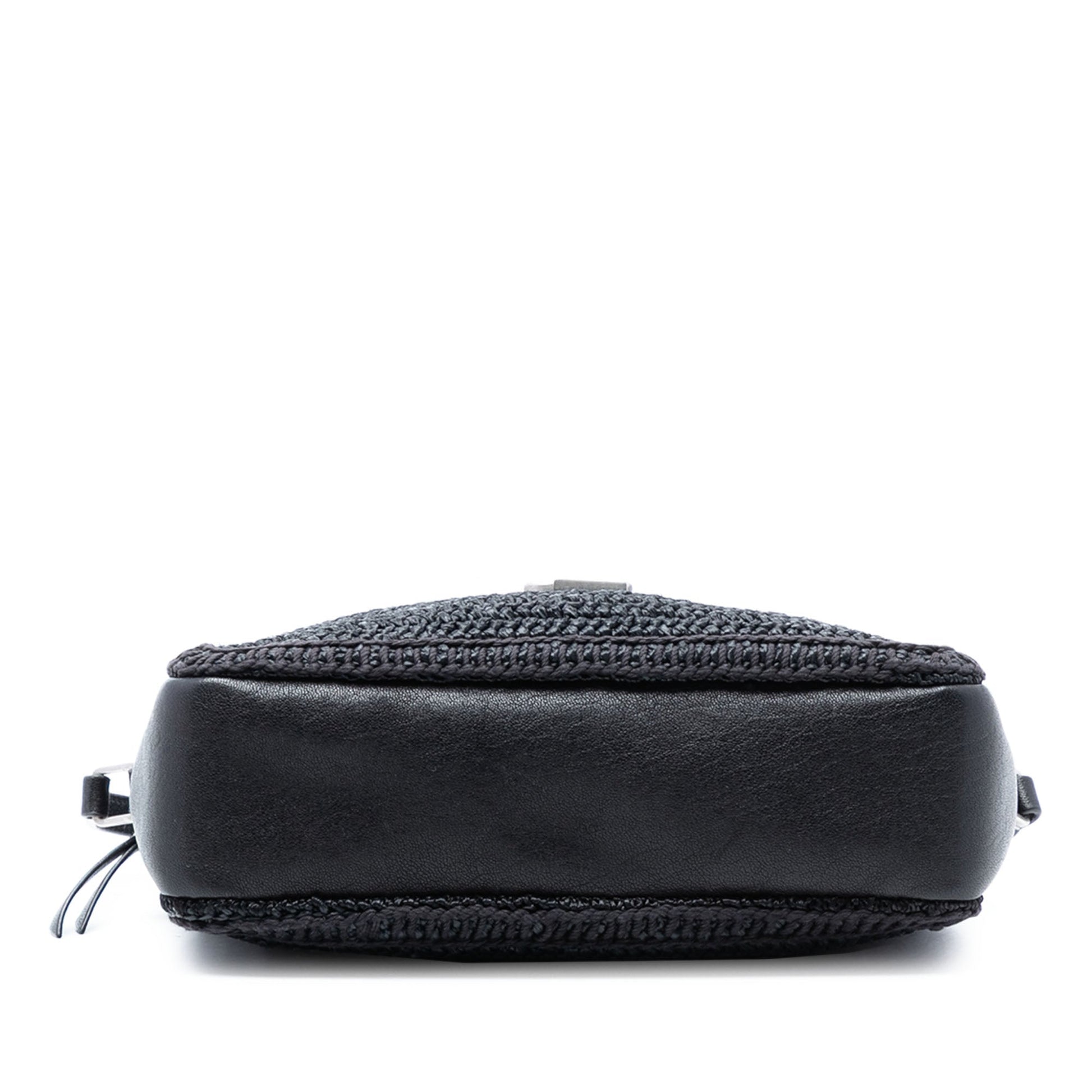Saint Laurent Woven Raffia and Leather Lou Camera Bag