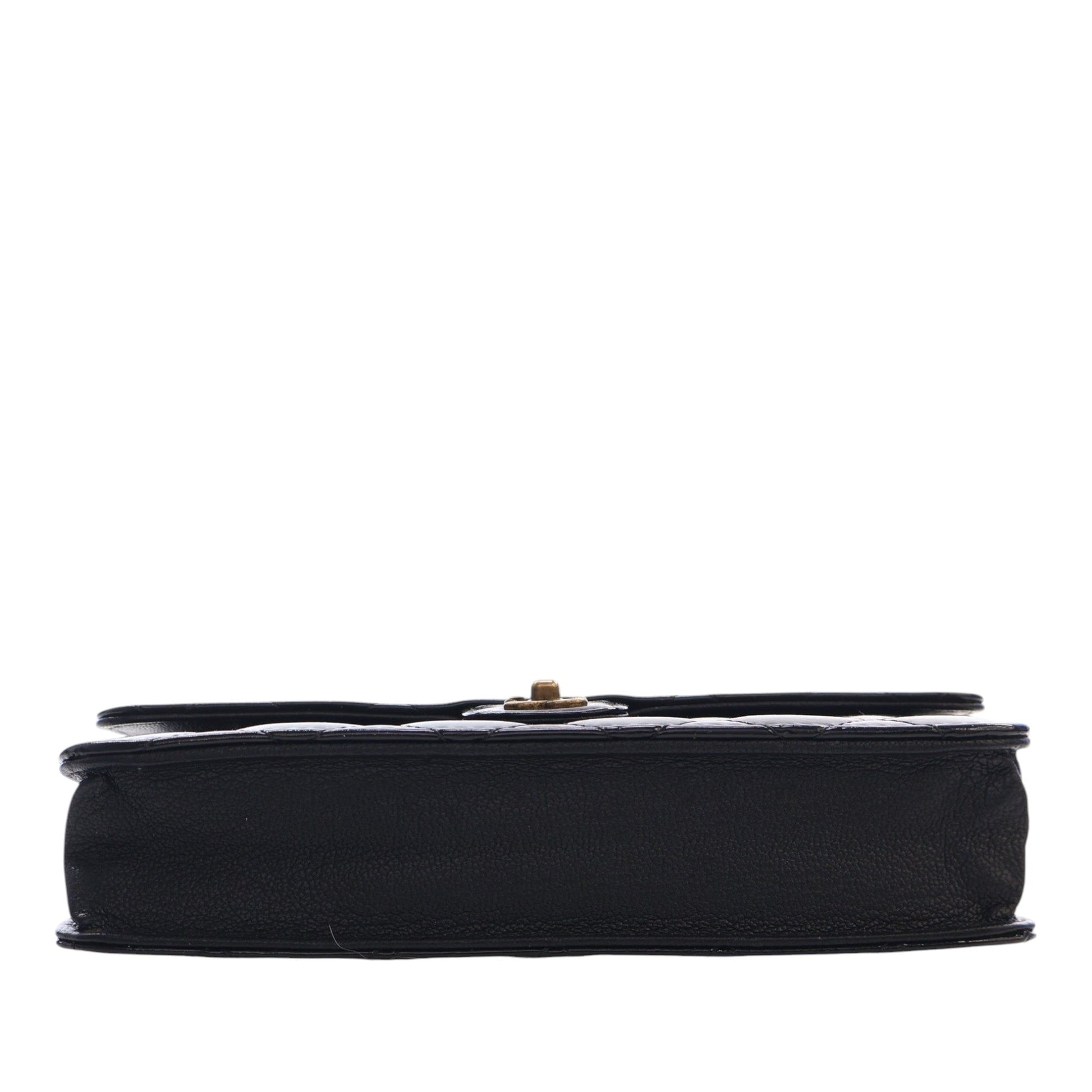 Chanel Quilted Patent and Goatskin CC Eyelet Wallet On Chain