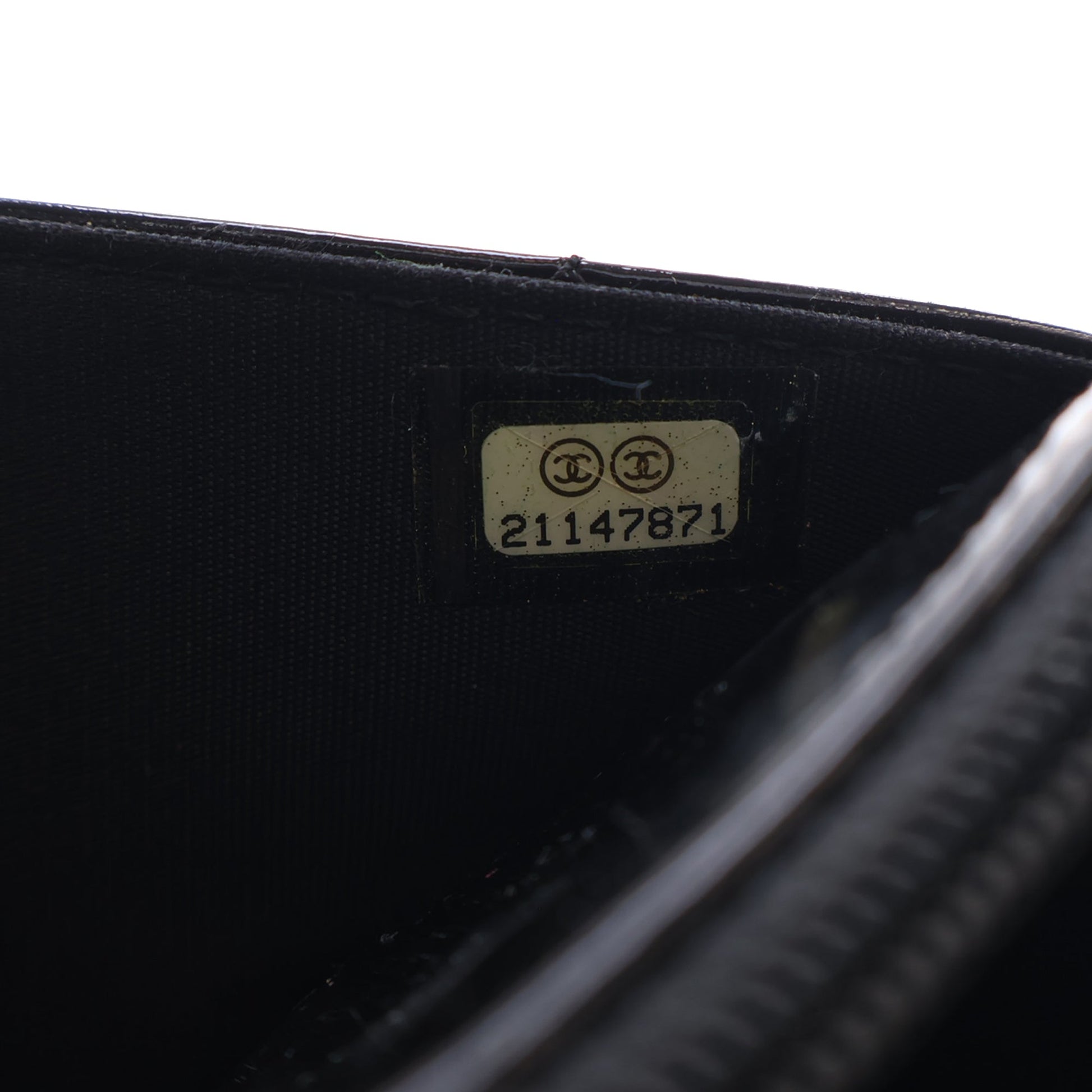 Chanel Quilted Patent and Goatskin CC Eyelet Wallet On Chain