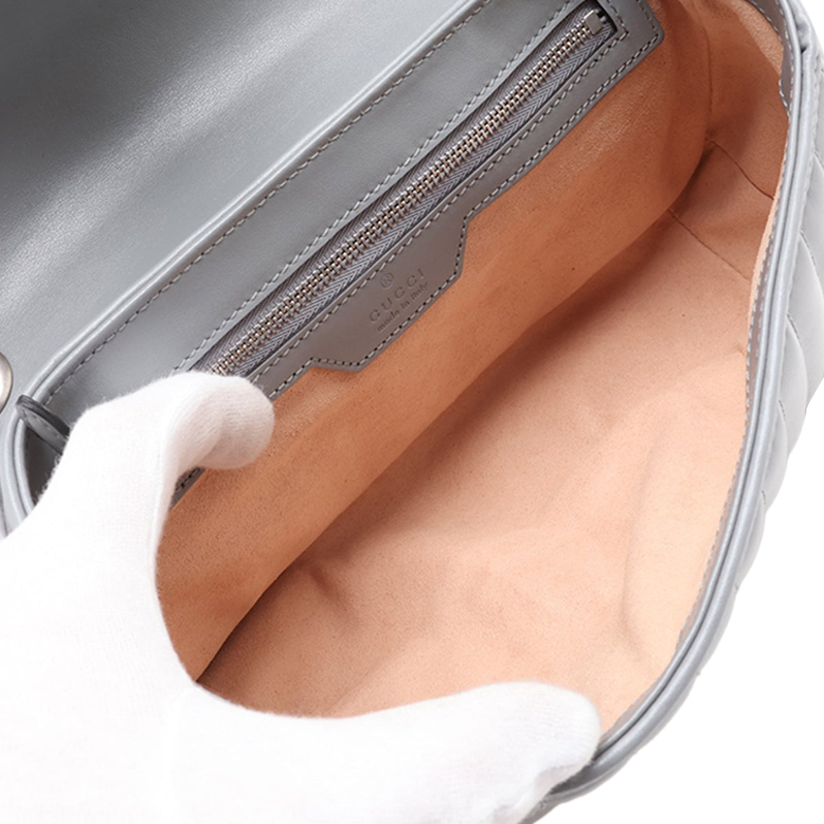 Gucci Medium GG Marmont Matelasse Leather Aria Shoulder Bag — Gray