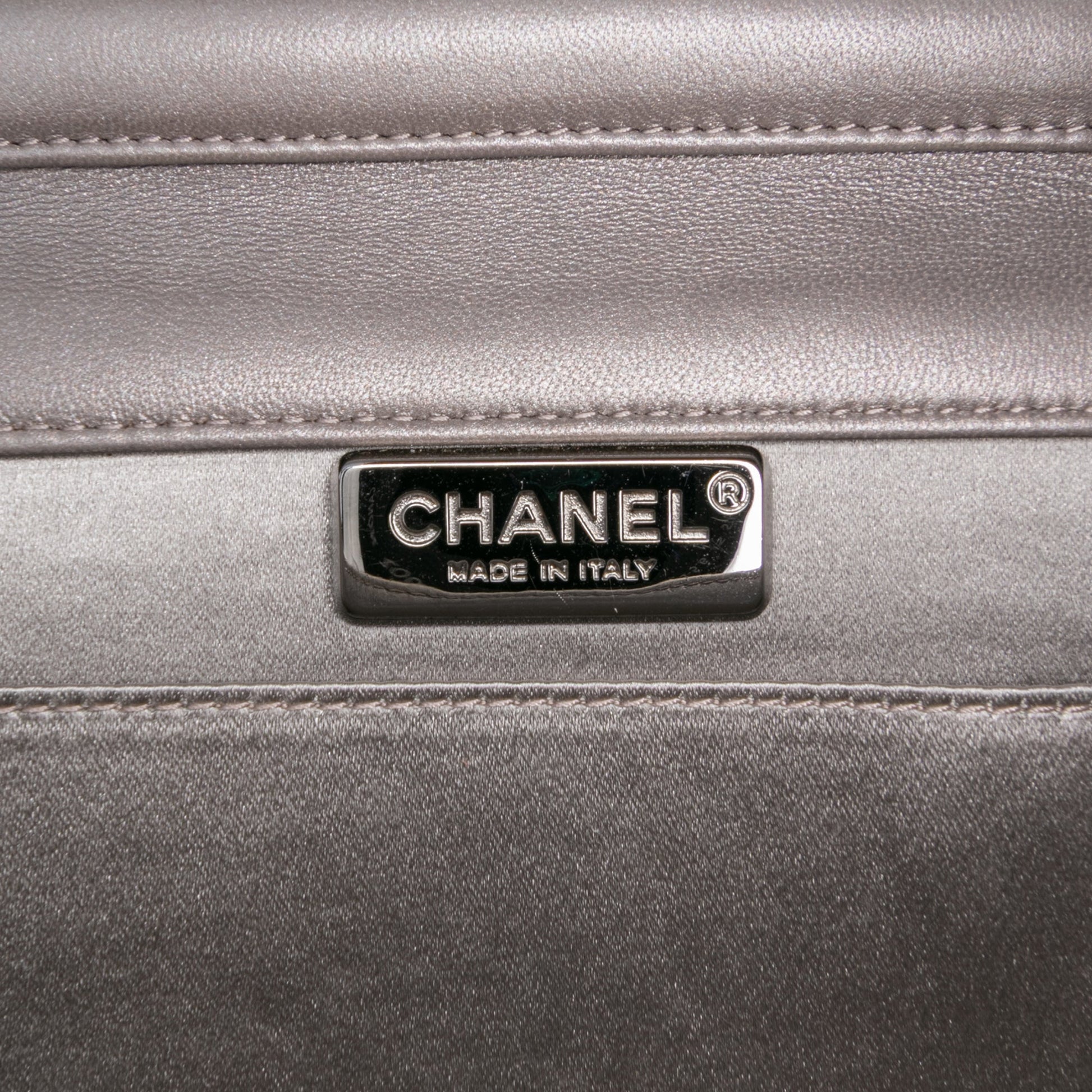 Chanel Small Lambskin Chocolate Bar CC Piercing Studded Chain Flap