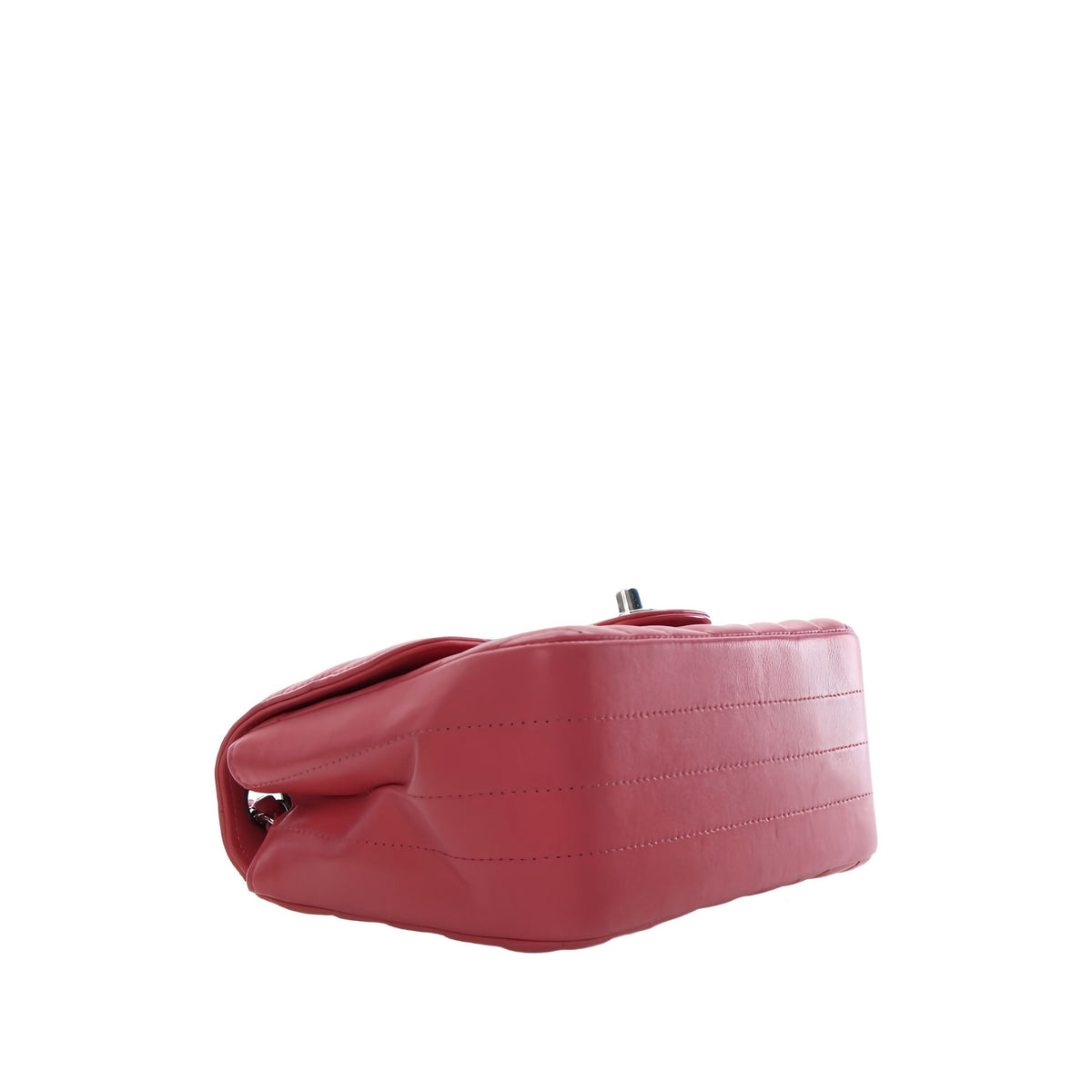 Chanel Mini Square Classic Chevron Lambskin Single Flap — Pink