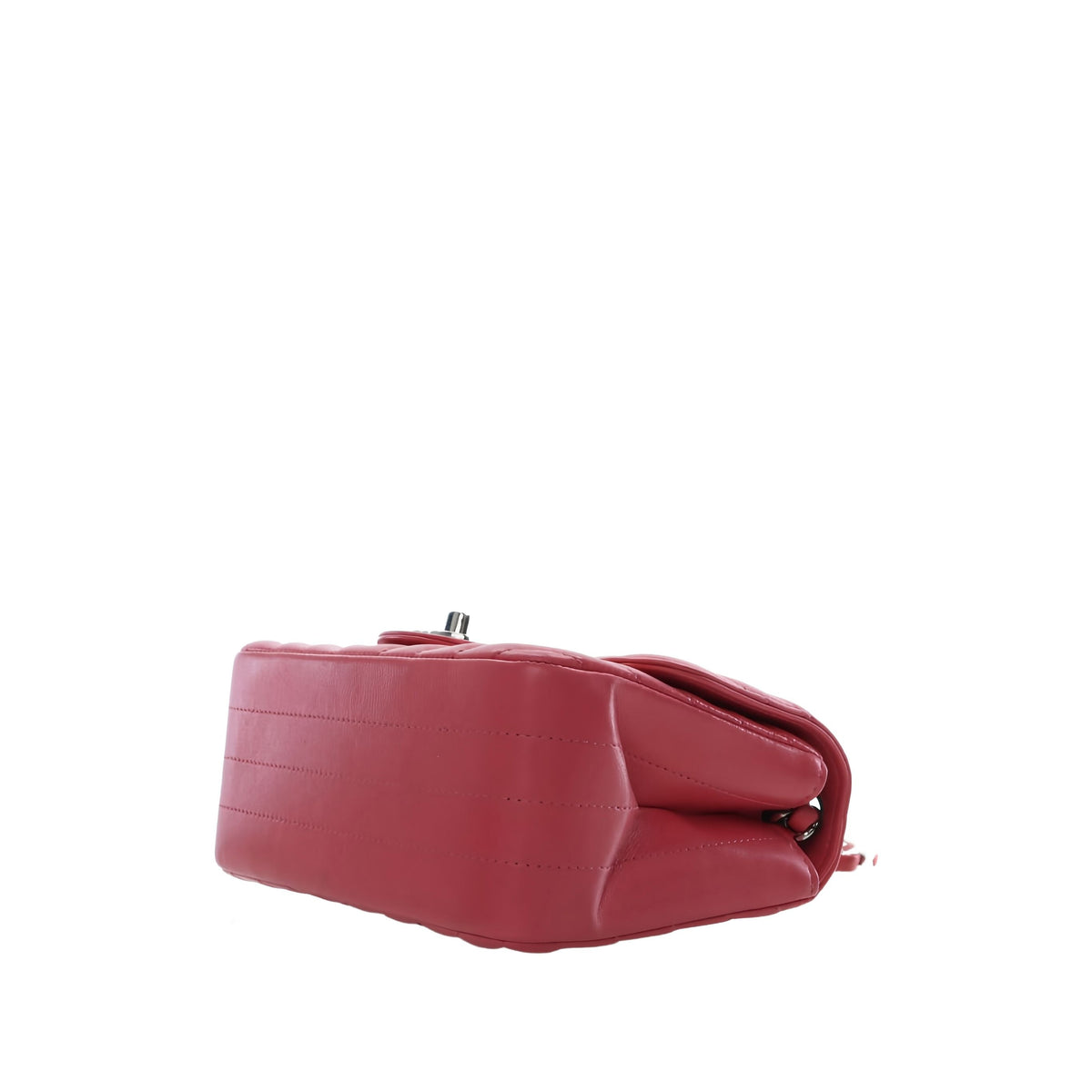 Chanel Mini Square Classic Chevron Lambskin Single Flap — Pink