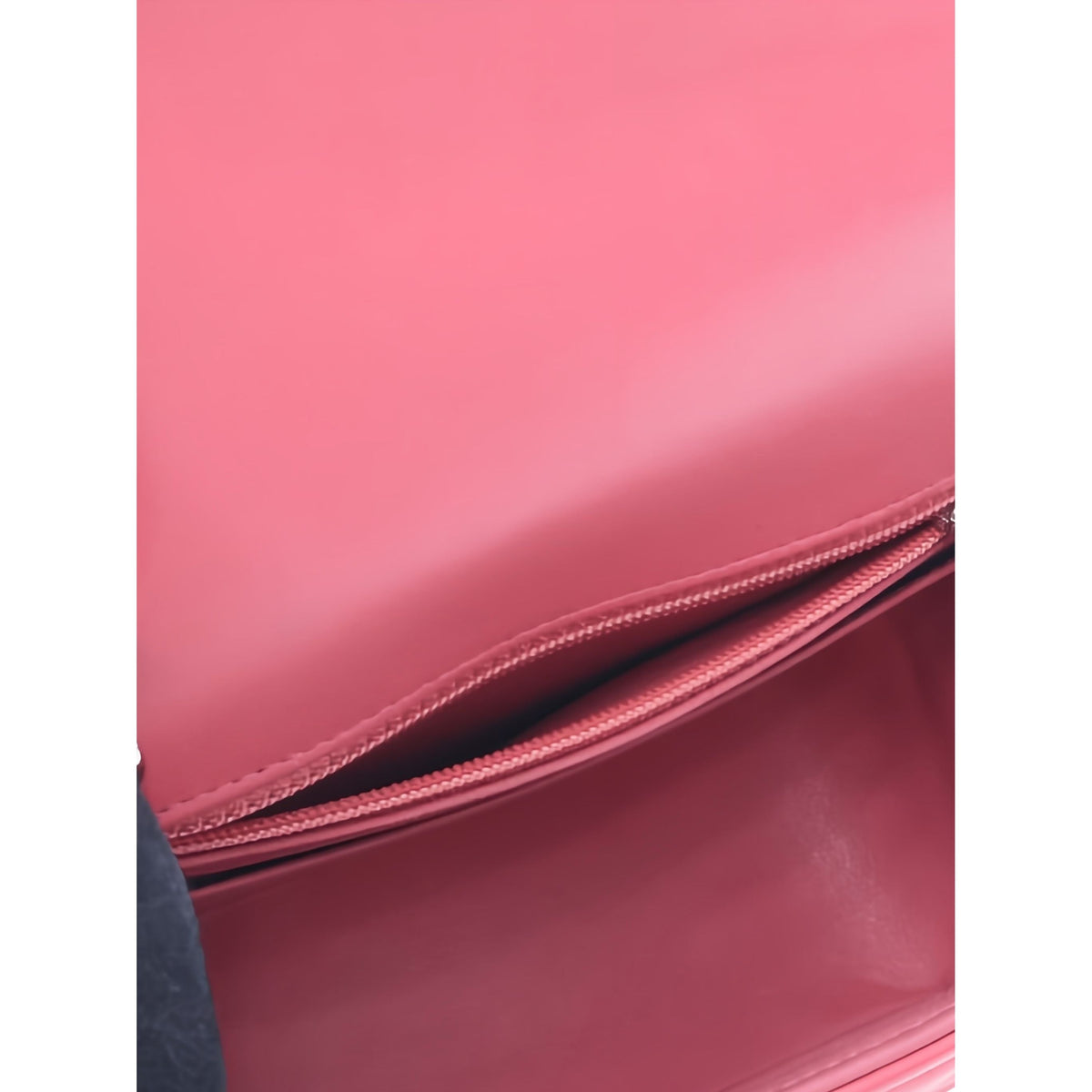 Chanel Mini Square Classic Chevron Lambskin Single Flap — Pink