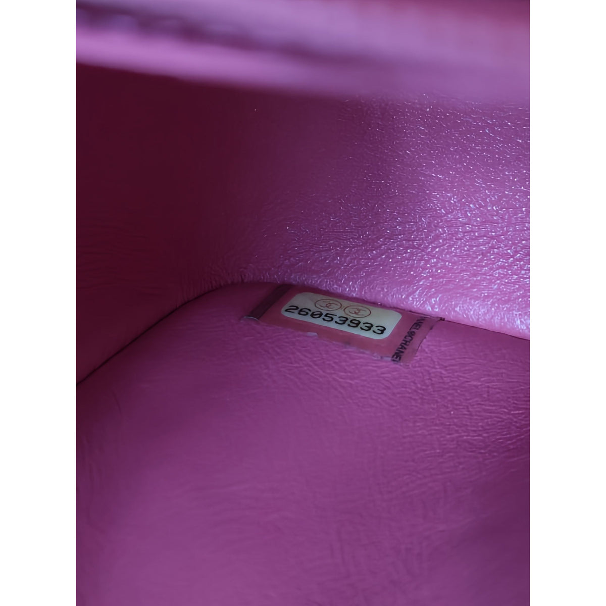 Chanel Mini Square Classic Chevron Lambskin Single Flap — Pink