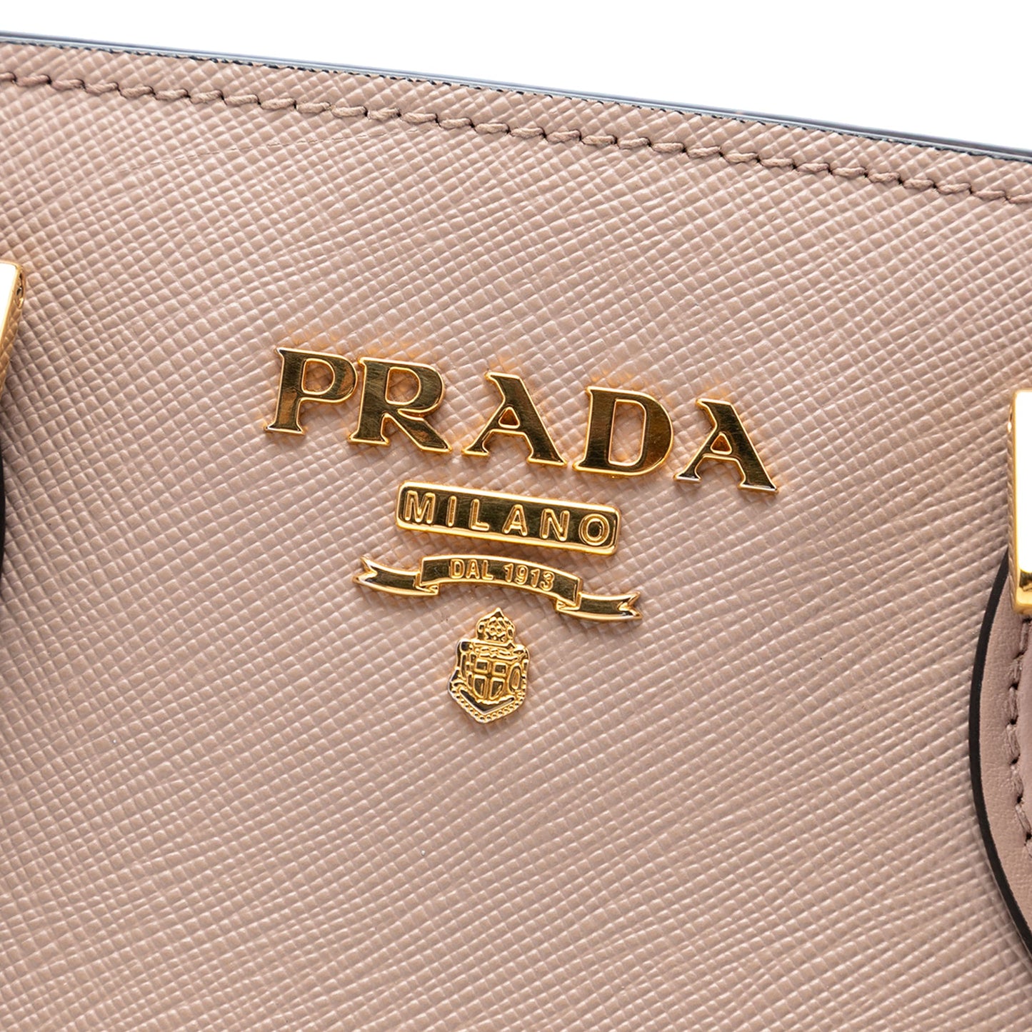 Prada Soft Calf Trimmed Saffiano Lux Open Convertible Tote