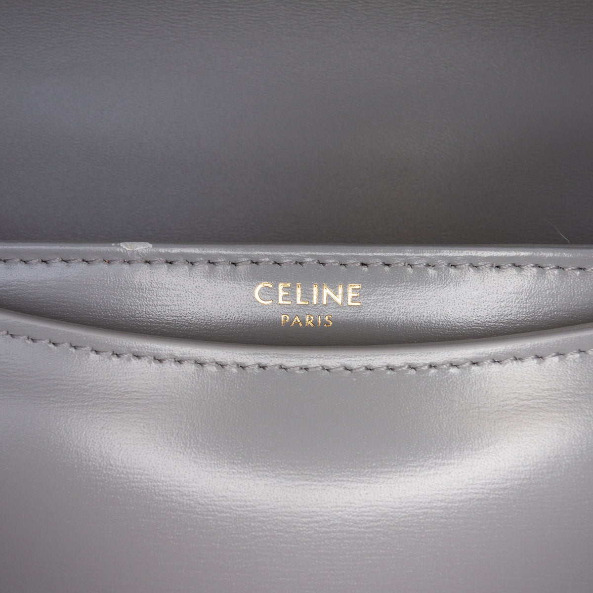 Celine Teen Shiny Calfskin Triomphe Besace Clea Chain Crossbody