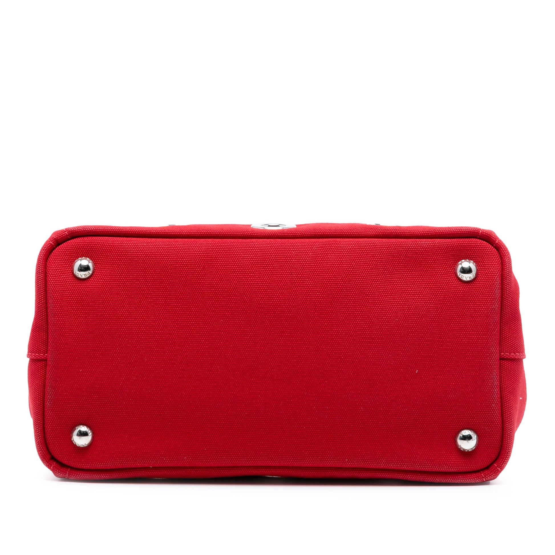 Prada Small Canvas Canapa Grommet Satchel