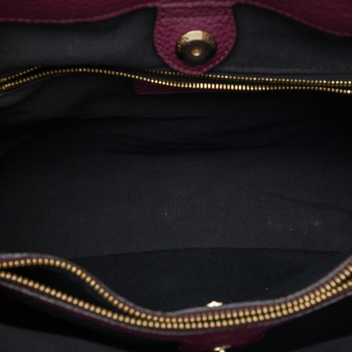Burberry Medium Leather and House Check Banner Satchel — Purple