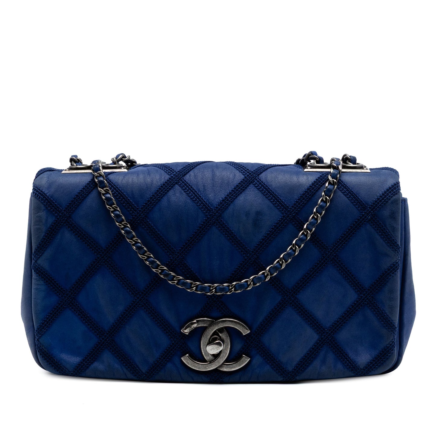 Chanel Small Iridescent Calfskin Diamond Stitch Chain Flap