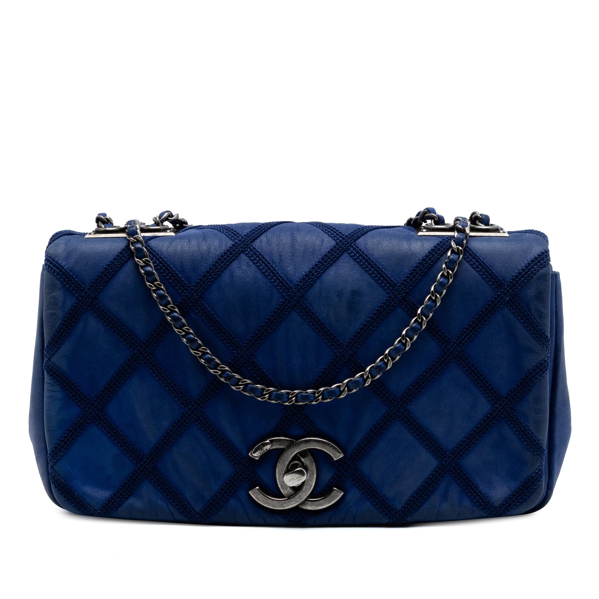 Chanel Small Iridescent Calfskin Diamond Stitch Chain Flap