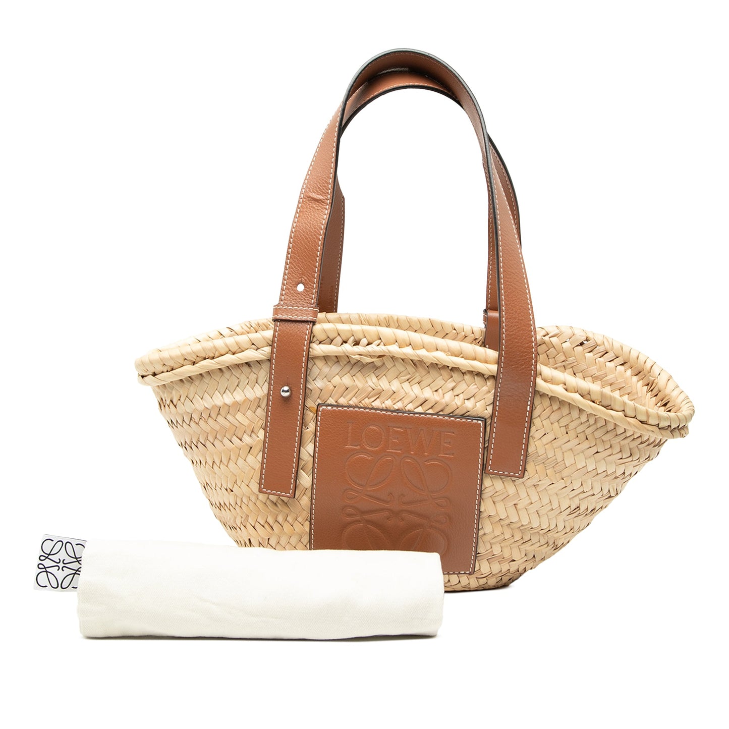 LOEWE Small Raffia Anagram Basket Bag