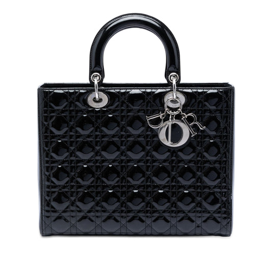 Dior Large Patent Cannage Lady Dior