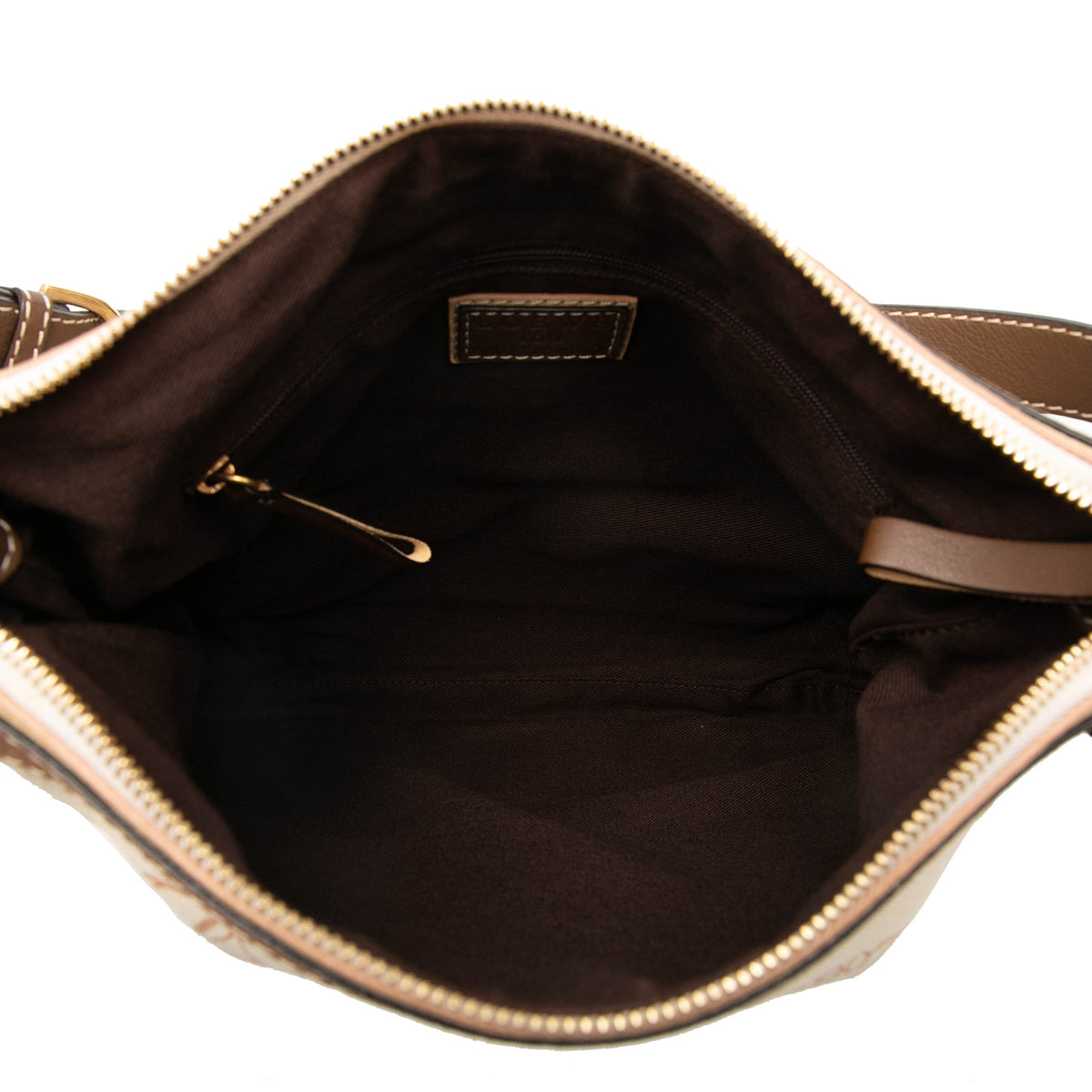 LOEWE 160th Anniversary Suede Trimmed Canvas Shoulder Bag