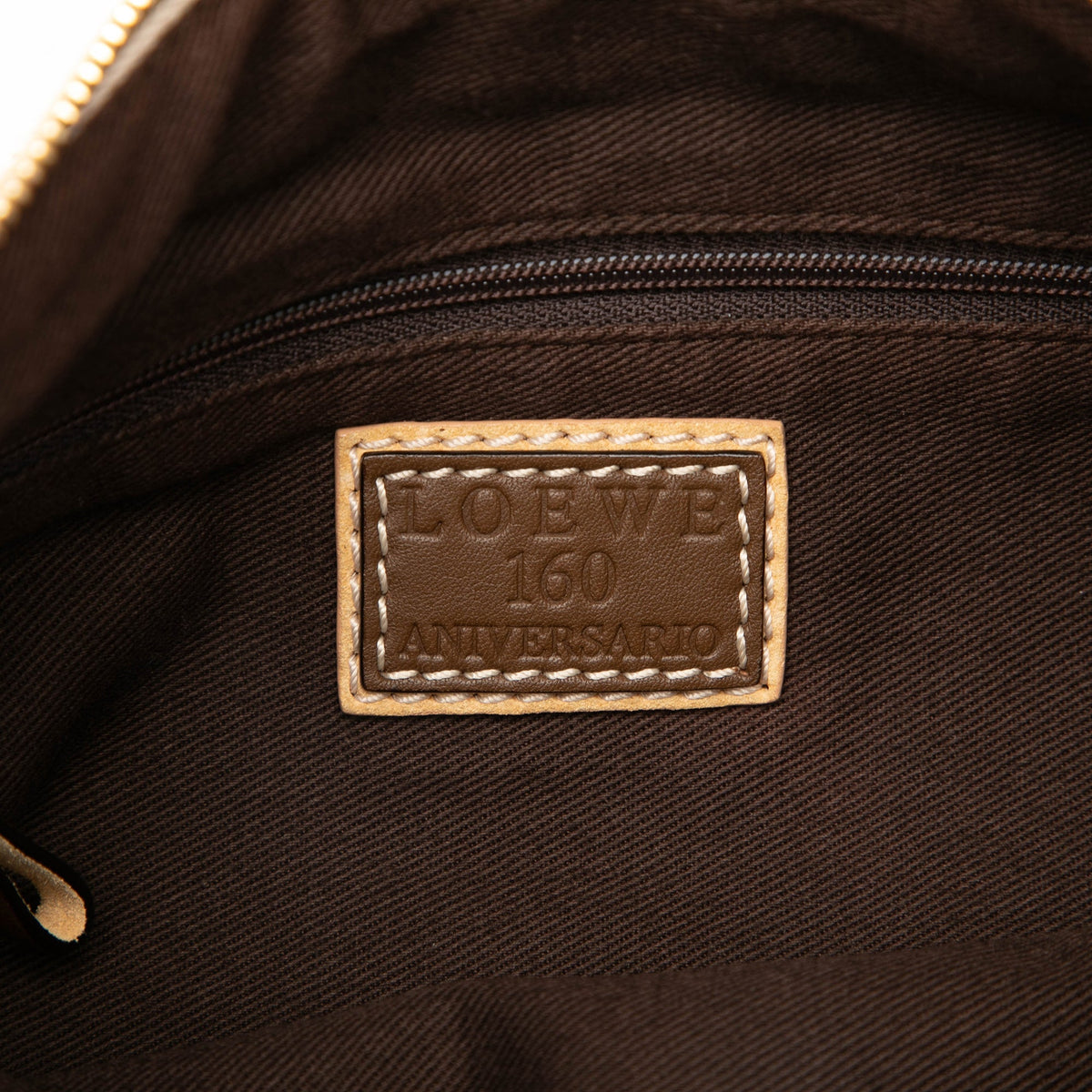 LOEWE 160th Anniversary Suede Trimmed Canvas Shoulder Bag