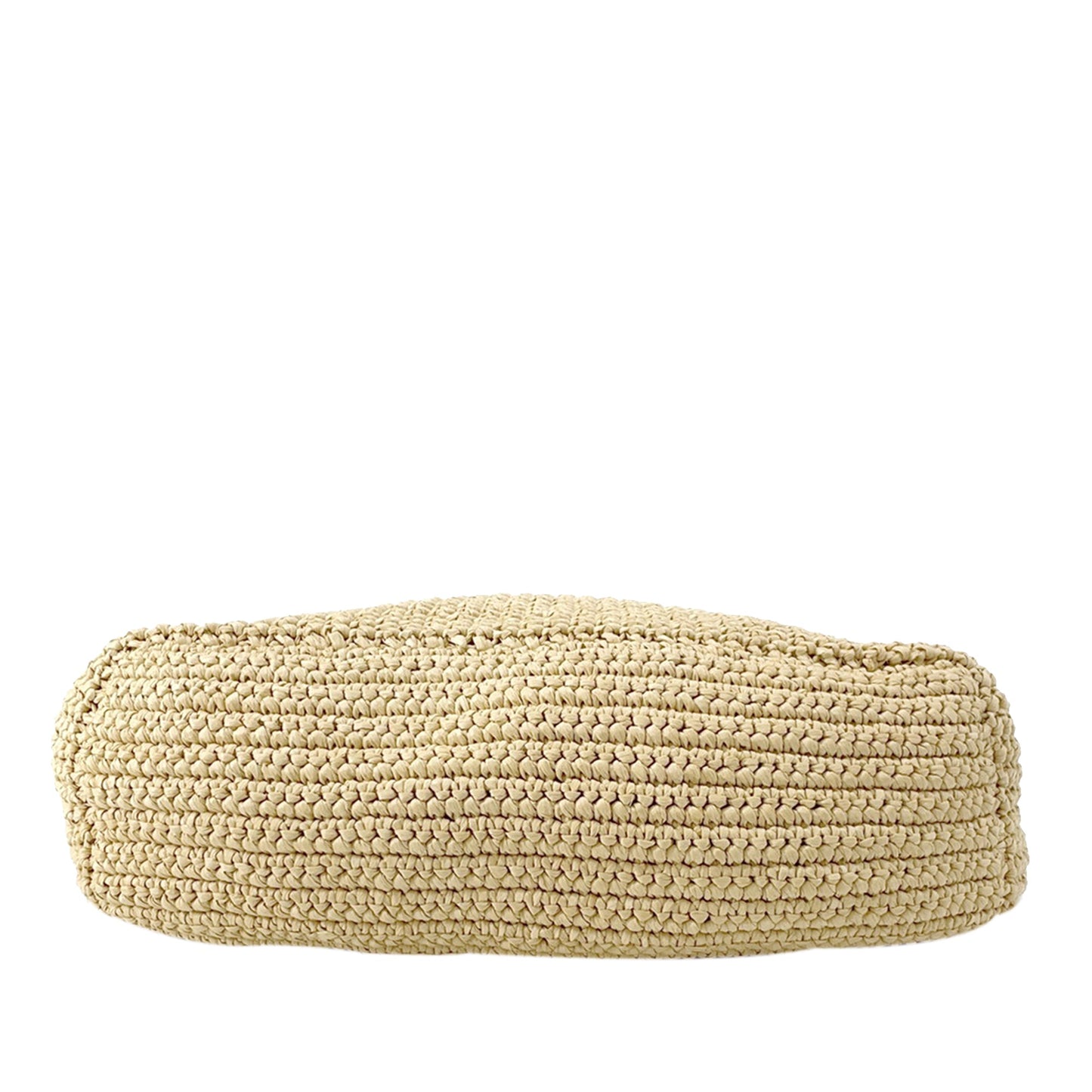 Prada Large Raffia Effect Crochet Embroidered Logo Tote