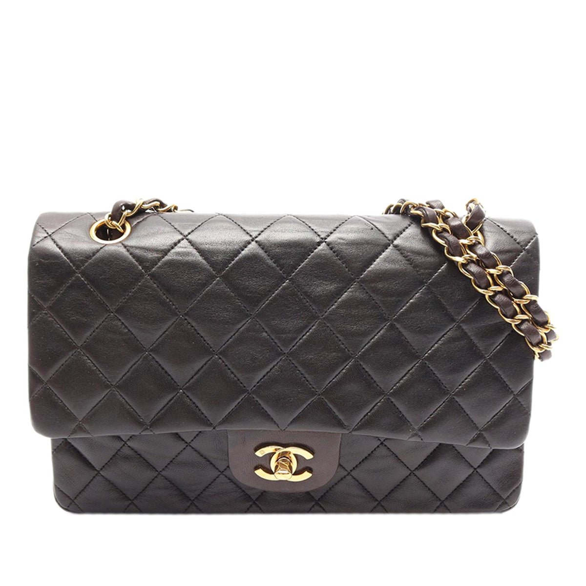 Chanel Medium Classic Lambskin Double Flap — Black