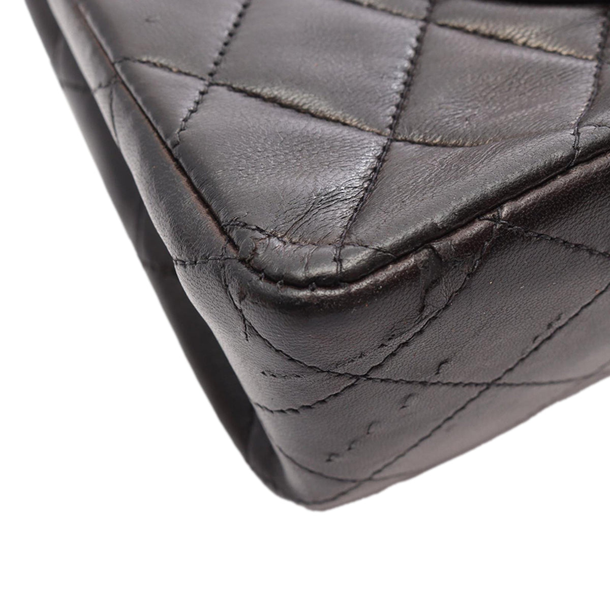 Chanel Medium Classic Lambskin Double Flap — Black