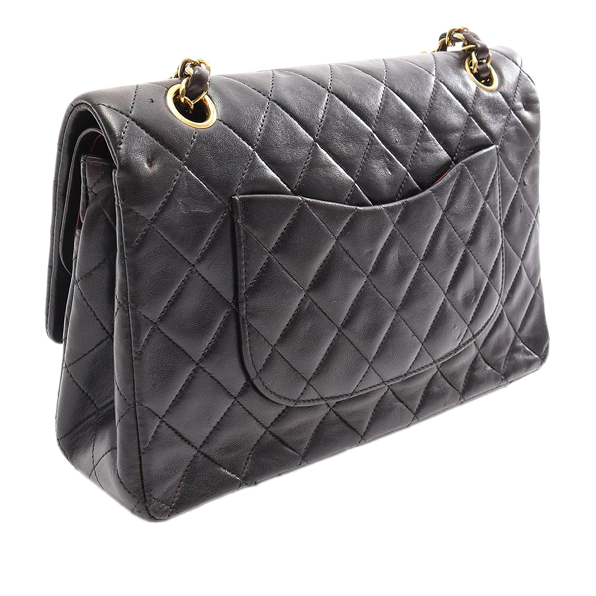 Chanel Medium Classic Lambskin Double Flap — Black