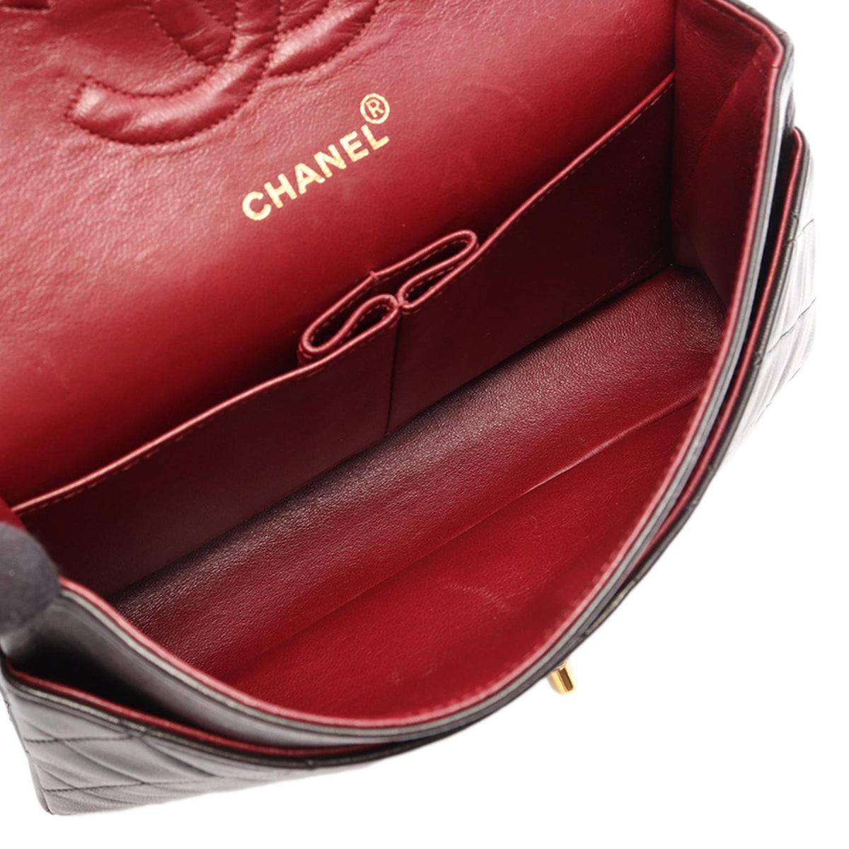 Chanel Medium Classic Lambskin Double Flap — Black