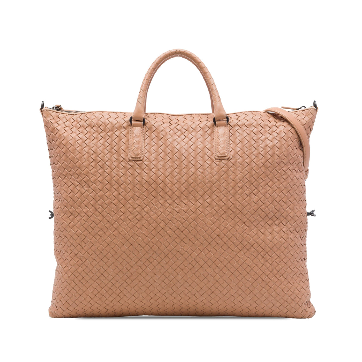 Bottega Veneta Maxi Nappa Intrecciato Convertible Tote — Beige