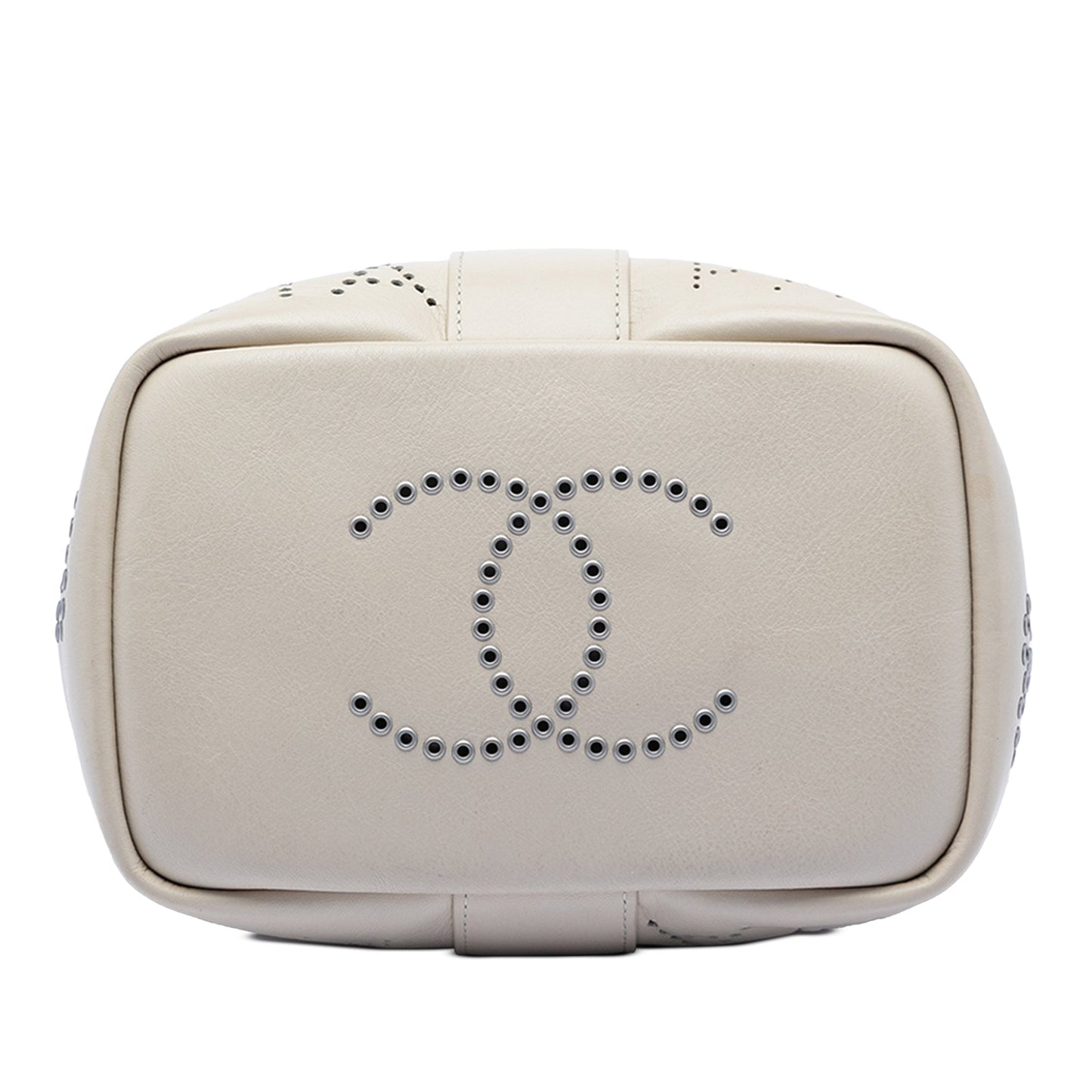 Chanel Small Perforated Calfskin Logo Eyelet Bucket Bag