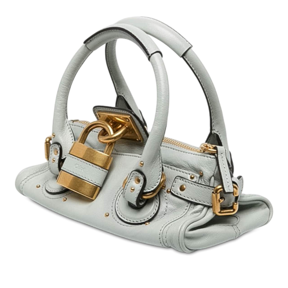 Chloé Small Leather Paddington Handbag — Blue