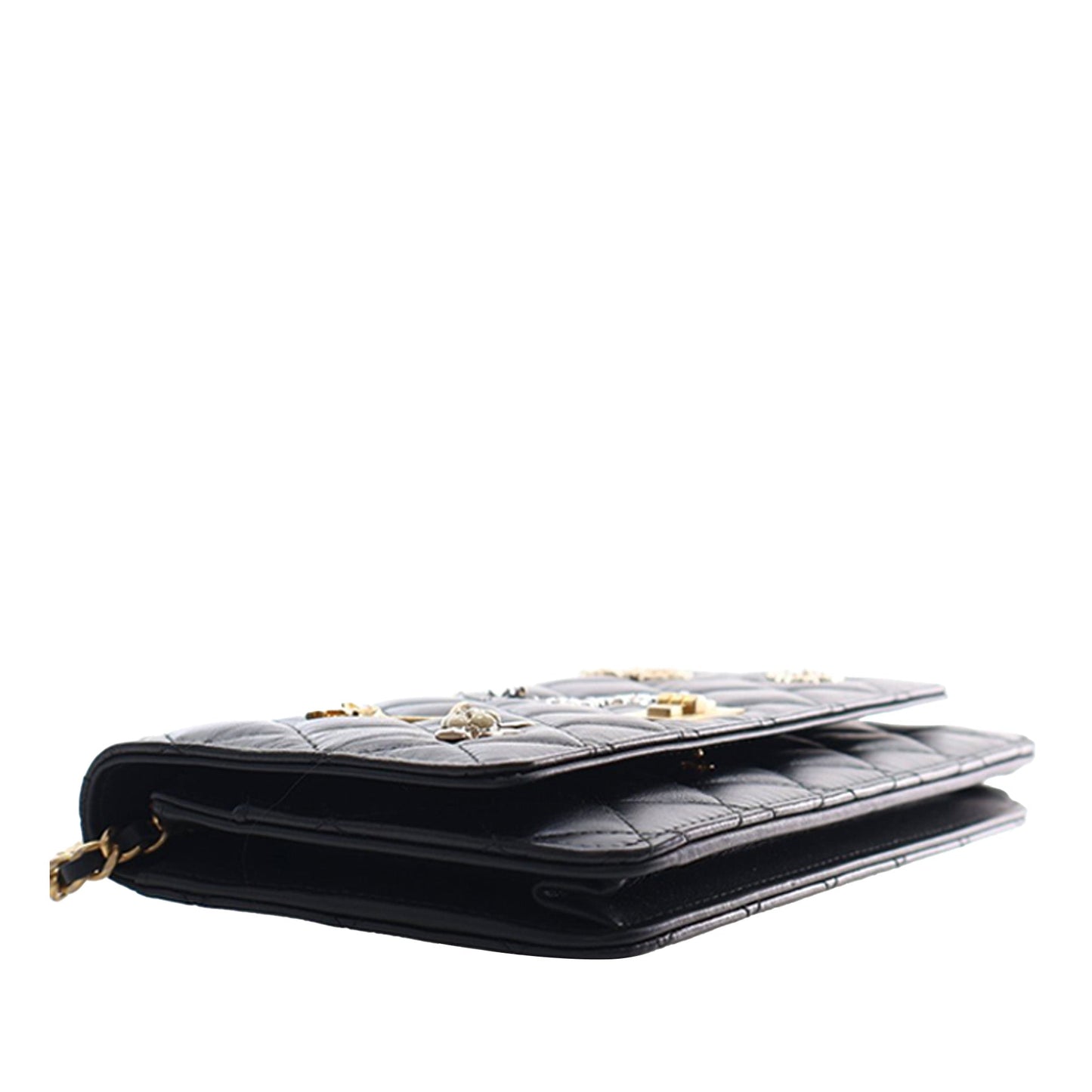 Chanel Quilted Aged Calfskin Reissue 2.55 Lucky Charms Wallet On Chain