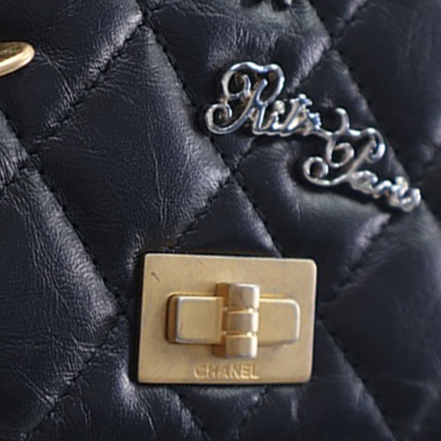 Chanel Quilted Aged Calfskin Reissue 2.55 Lucky Charms Wallet On Chain