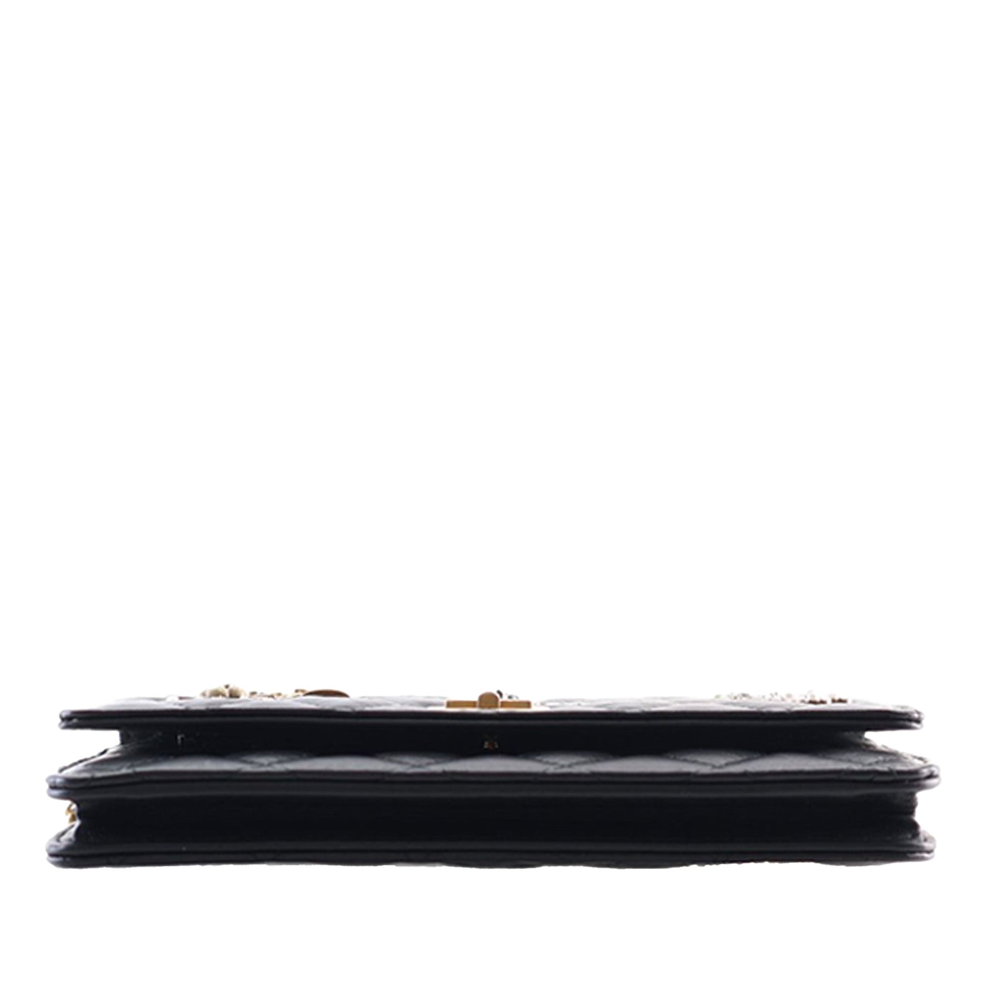 Chanel Quilted Aged Calfskin Reissue 2.55 Lucky Charms Wallet On Chain