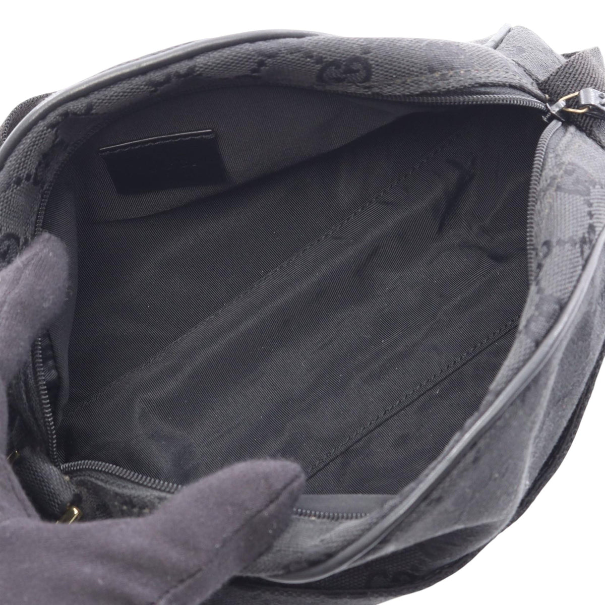 Gucci GG Canvas Shoulder Bag — Black