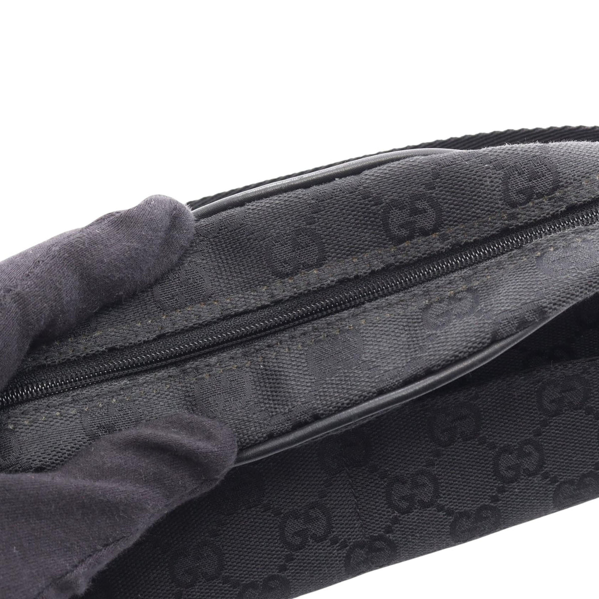 Gucci GG Canvas Shoulder Bag — Black