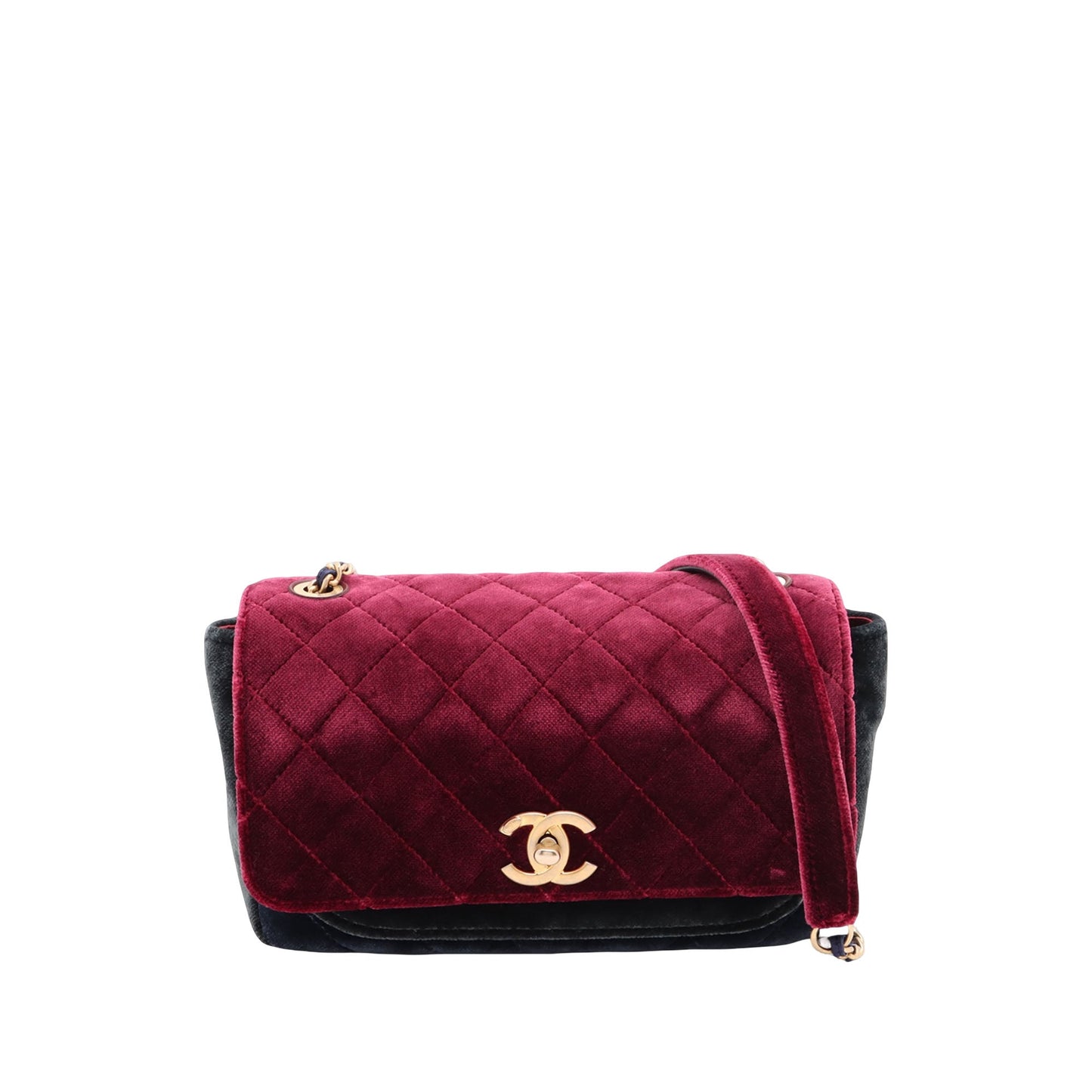 Chanel Paris Cosmopolite Small Tricolor Quilted Velvet Private Affair Camellia Flap