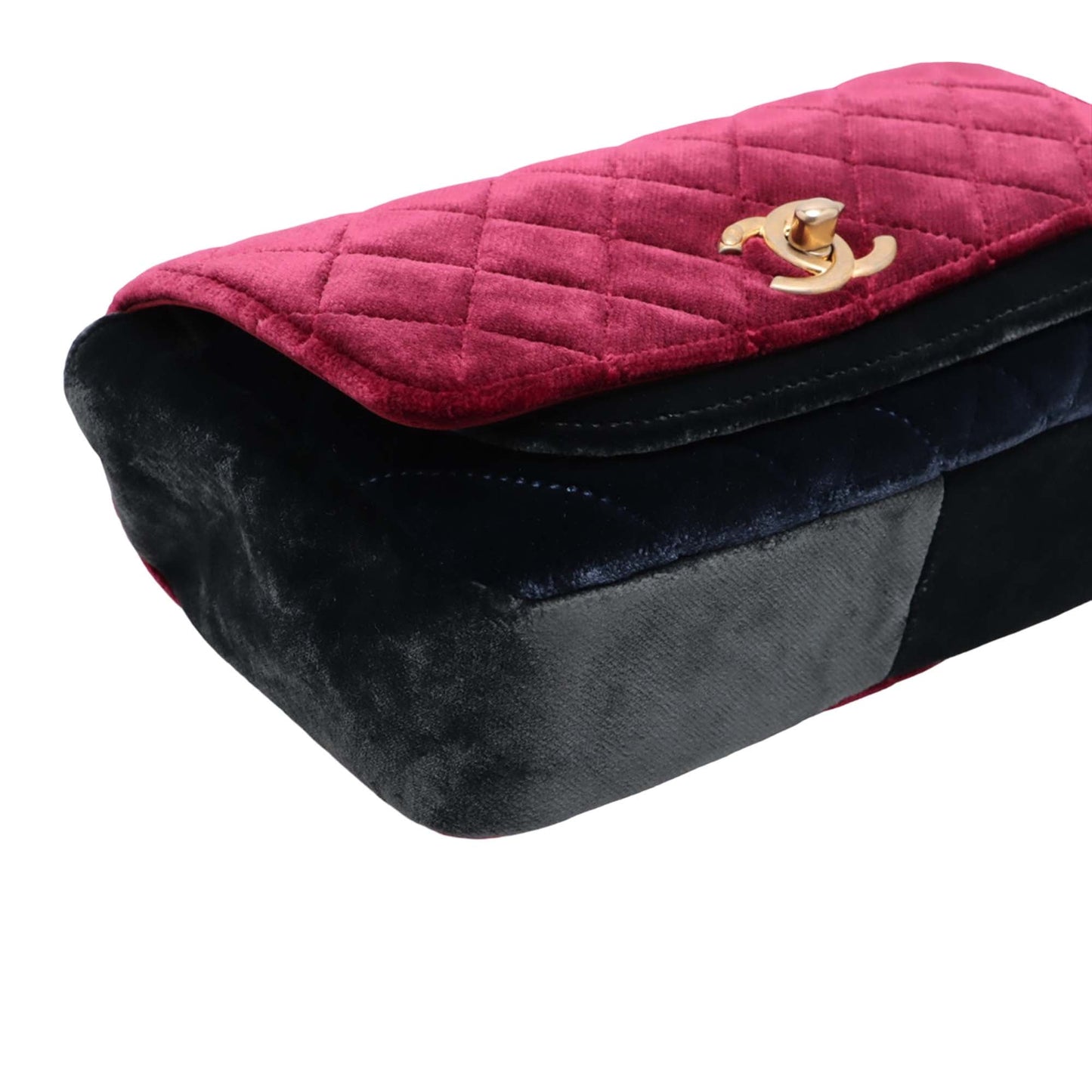 Chanel Paris Cosmopolite Small Tricolor Quilted Velvet Private Affair Camellia Flap