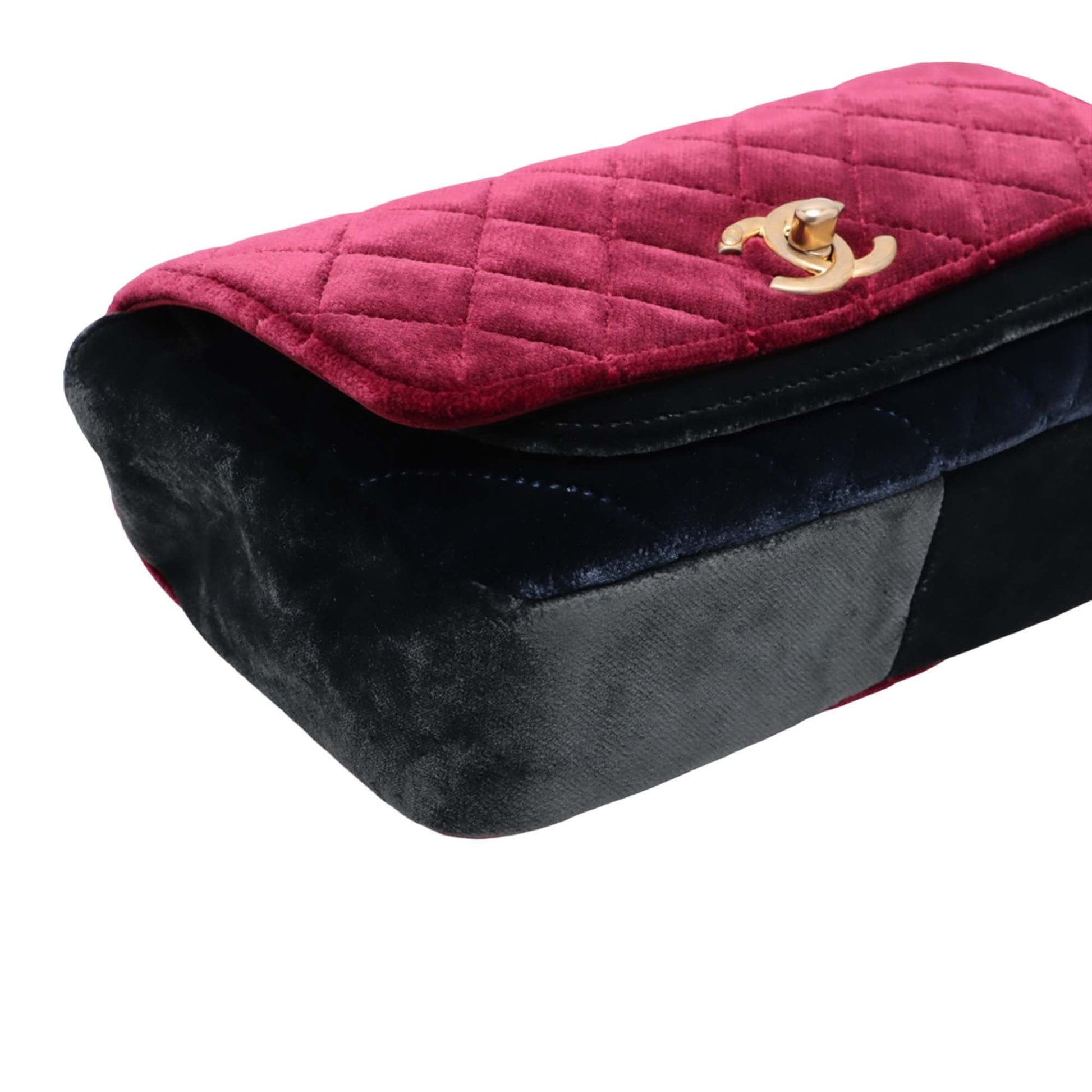 Chanel Paris Cosmopolite Small Tricolor Quilted Velvet Private Affair Camellia Flap