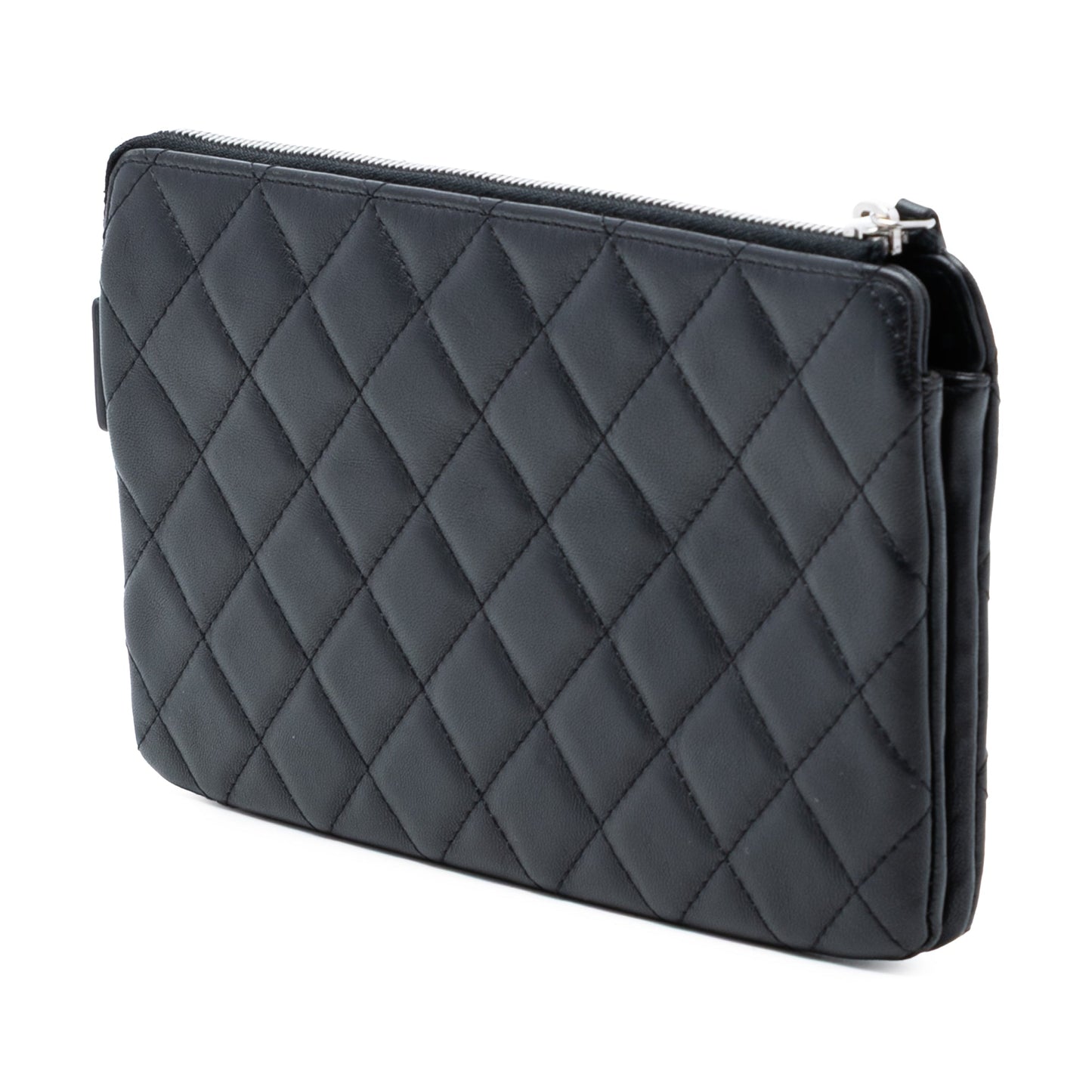 Chanel CC Quilted Lambskin Clutch