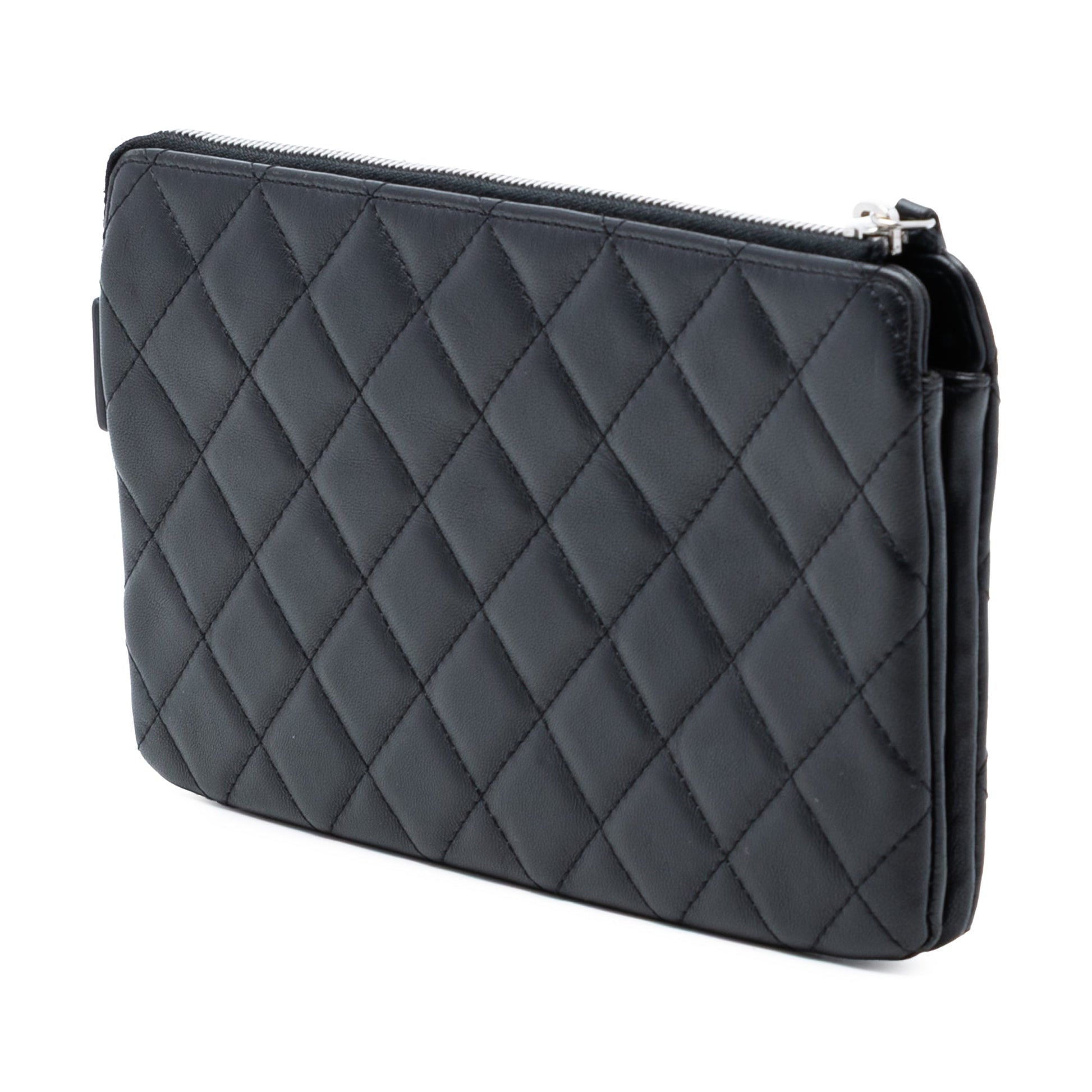 Chanel CC Quilted Lambskin Clutch