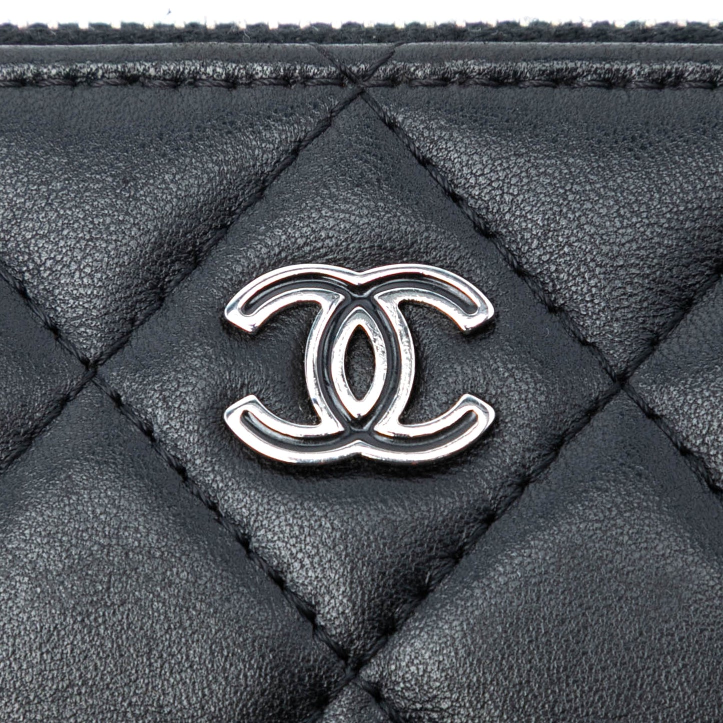 Chanel CC Quilted Lambskin Clutch
