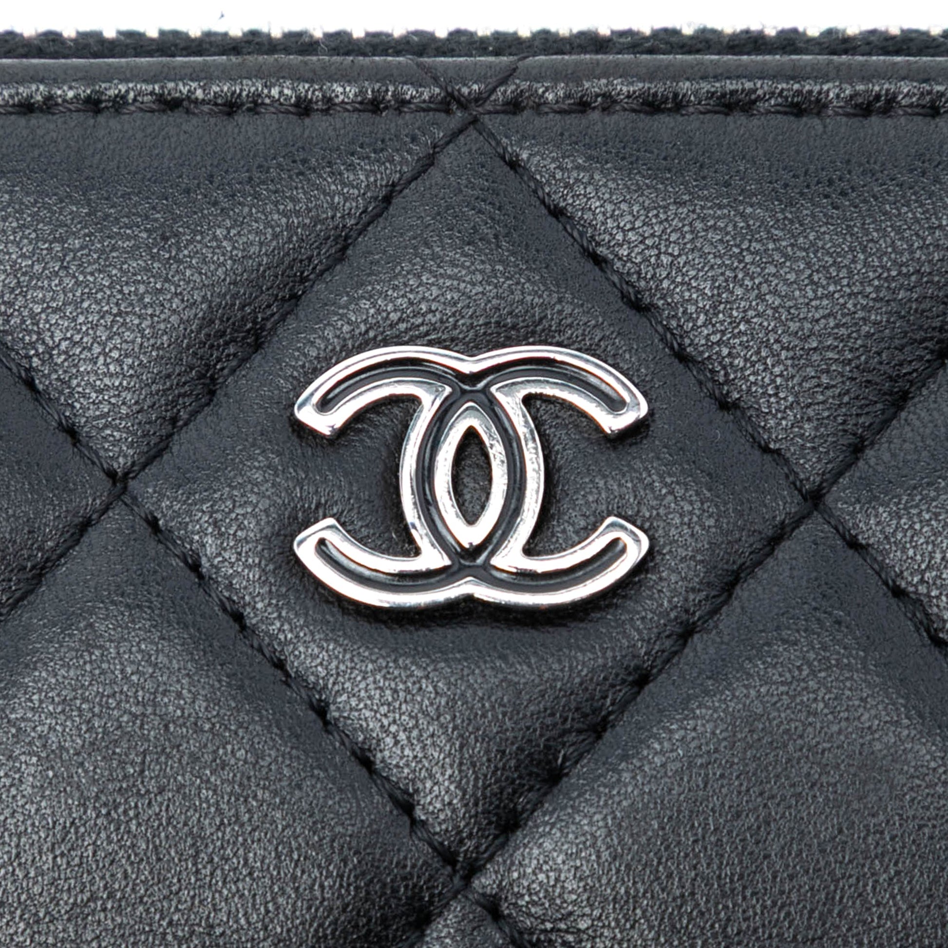 Chanel CC Quilted Lambskin Clutch