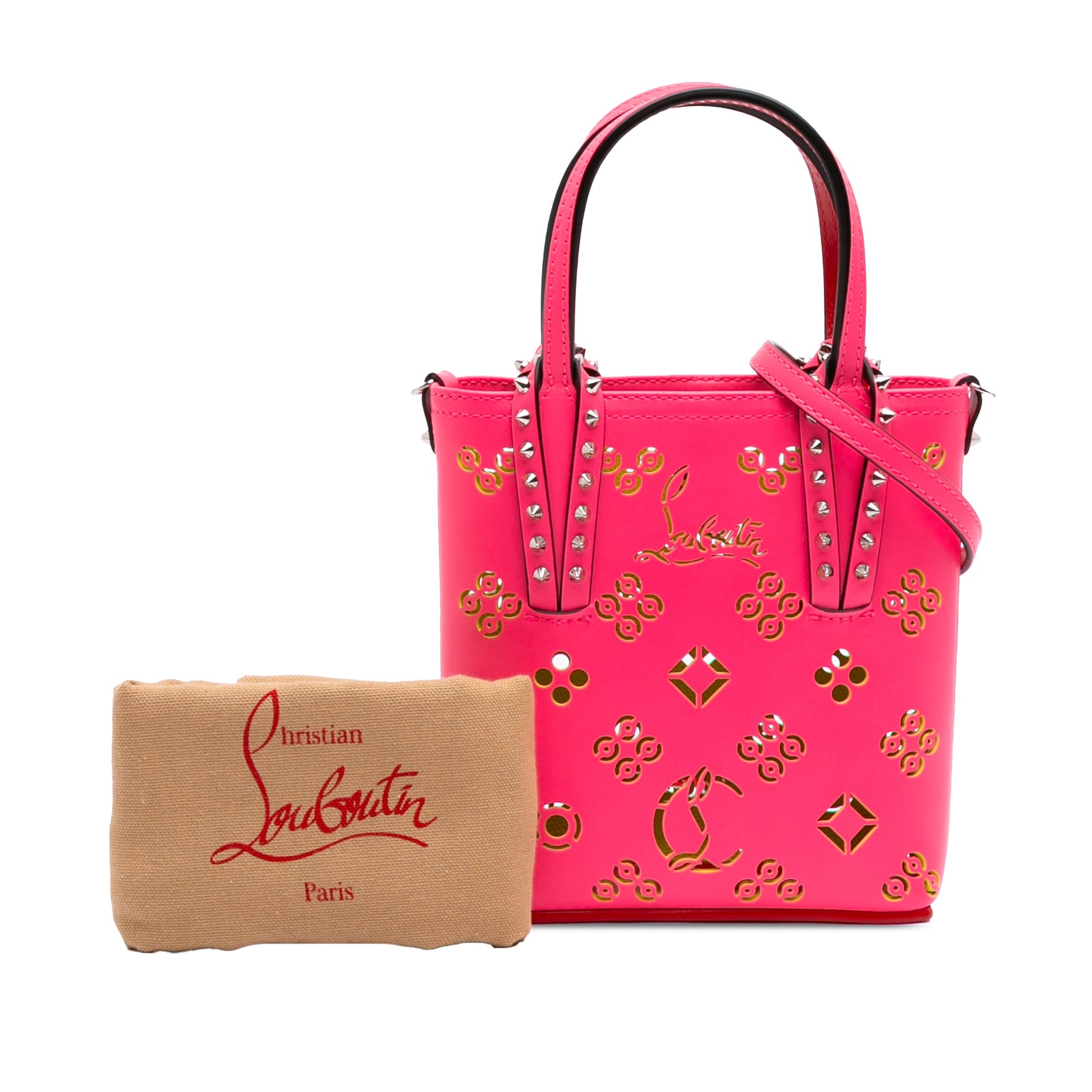 Christian Louboutin Mini Perforated Calfskin Loubinthesky North South Cabata Satchel