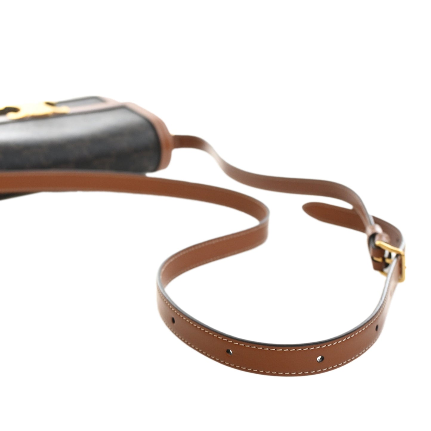 Celine Teen Triomphe Coated Canvas and Calfskin Triomphe Crossbody