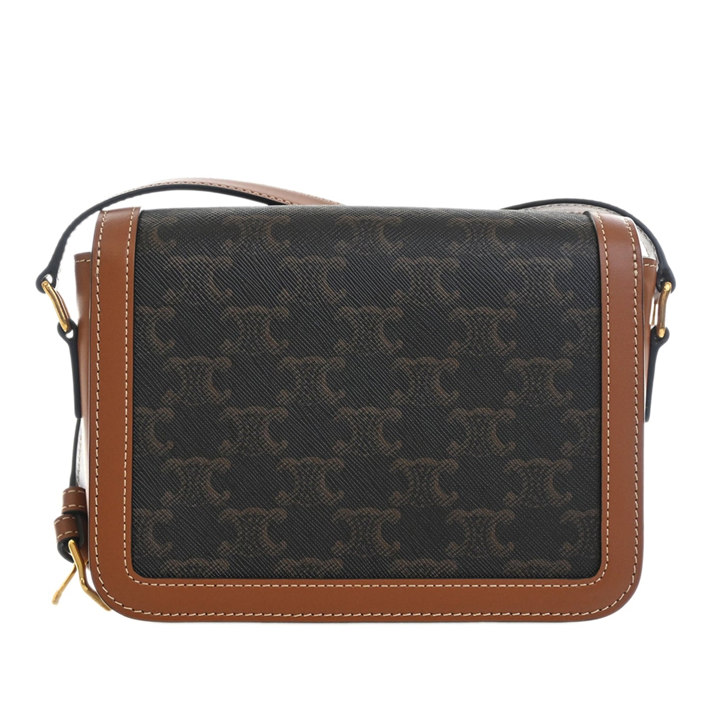 Celine Teen Triomphe Coated Canvas and Calfskin Triomphe Crossbody