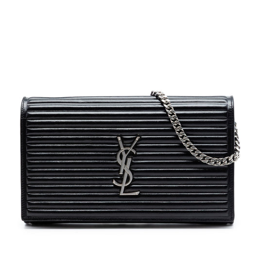 Saint Laurent Medium Horizontal Quilted Calfskin Monogram Kate Crossbody