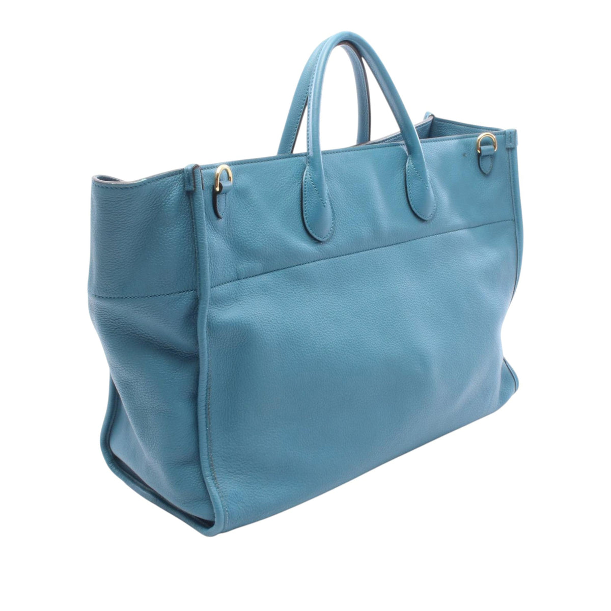 Gucci Large Calfskin Logo Convertible Satchel — Blue