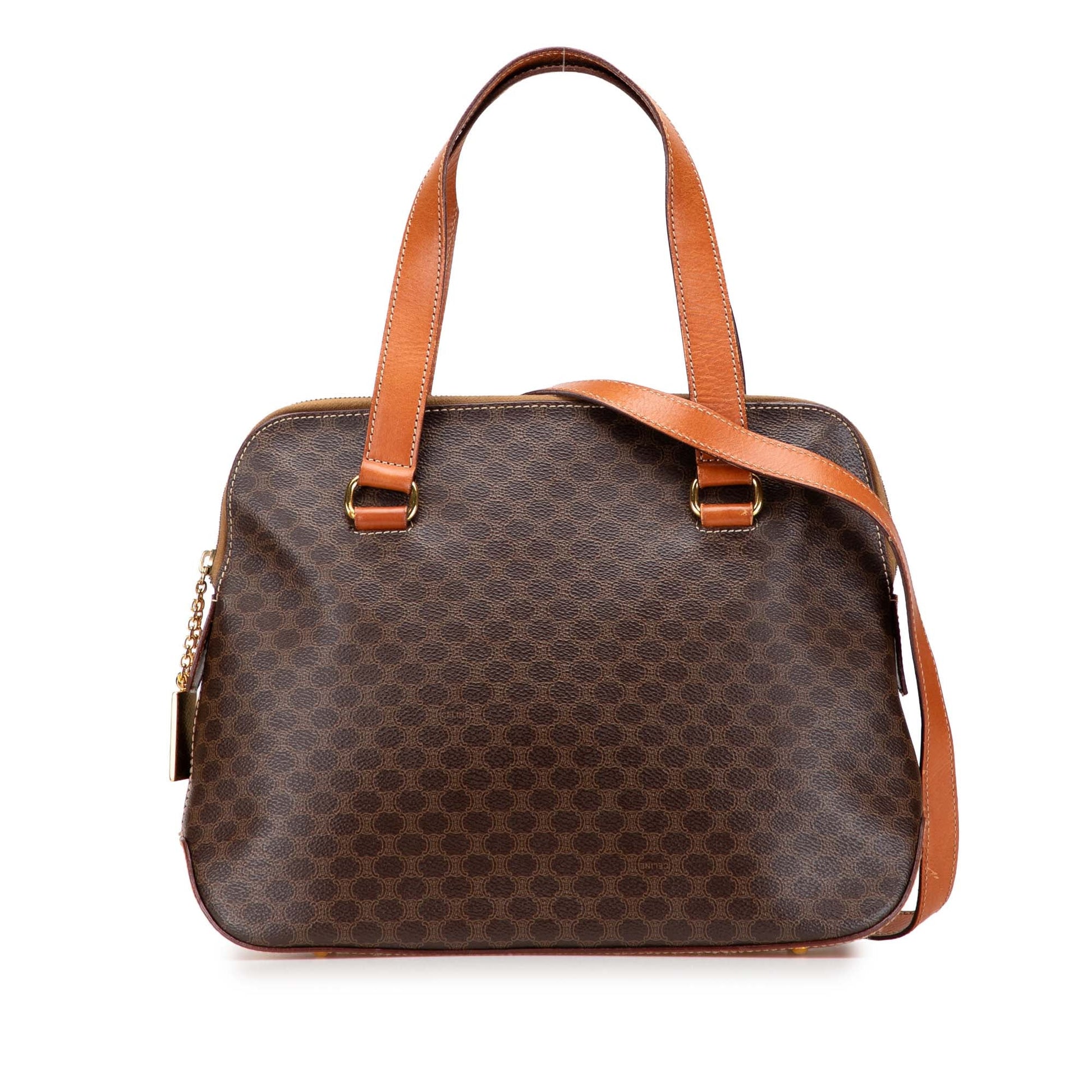 Celine Macadam Coated Canvas Satchel
